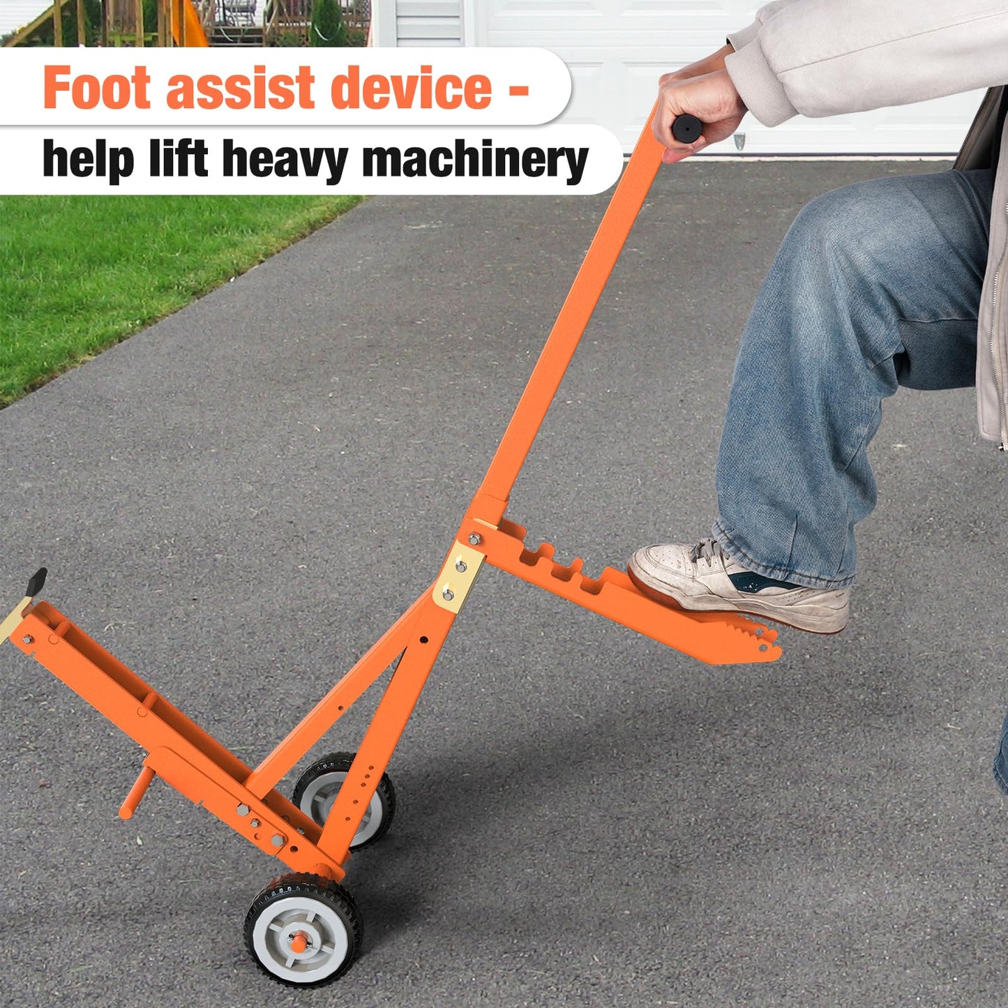 Glosaie Lawn Mower Lift, 800 Lbs Weight Capacity, Stable Mower Lift Jack for Zero Turn Lawn Mower, Riding Lawn Mower and More, Orange