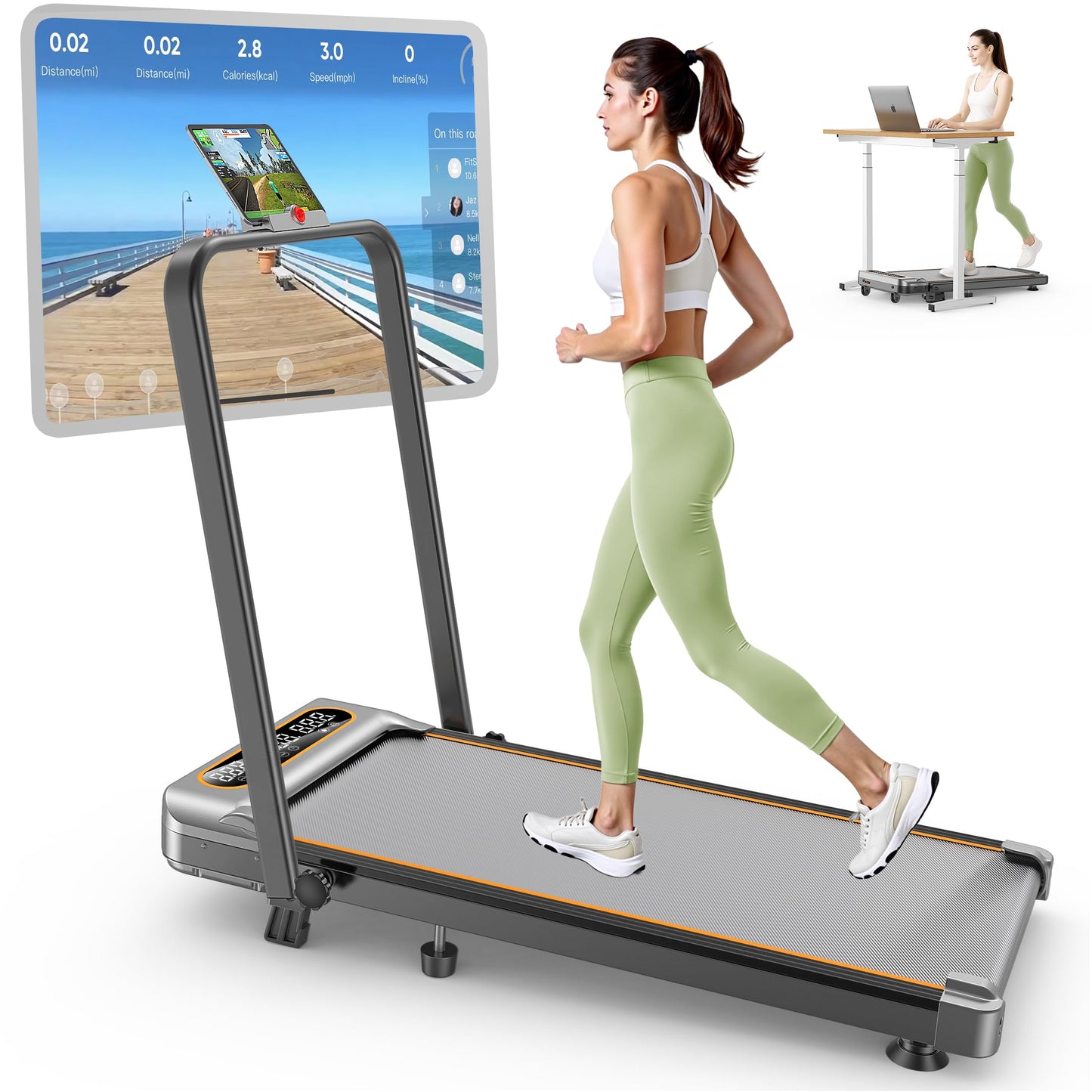 Walking Pad with 8% Incline Walking Treadmill Pad with APP