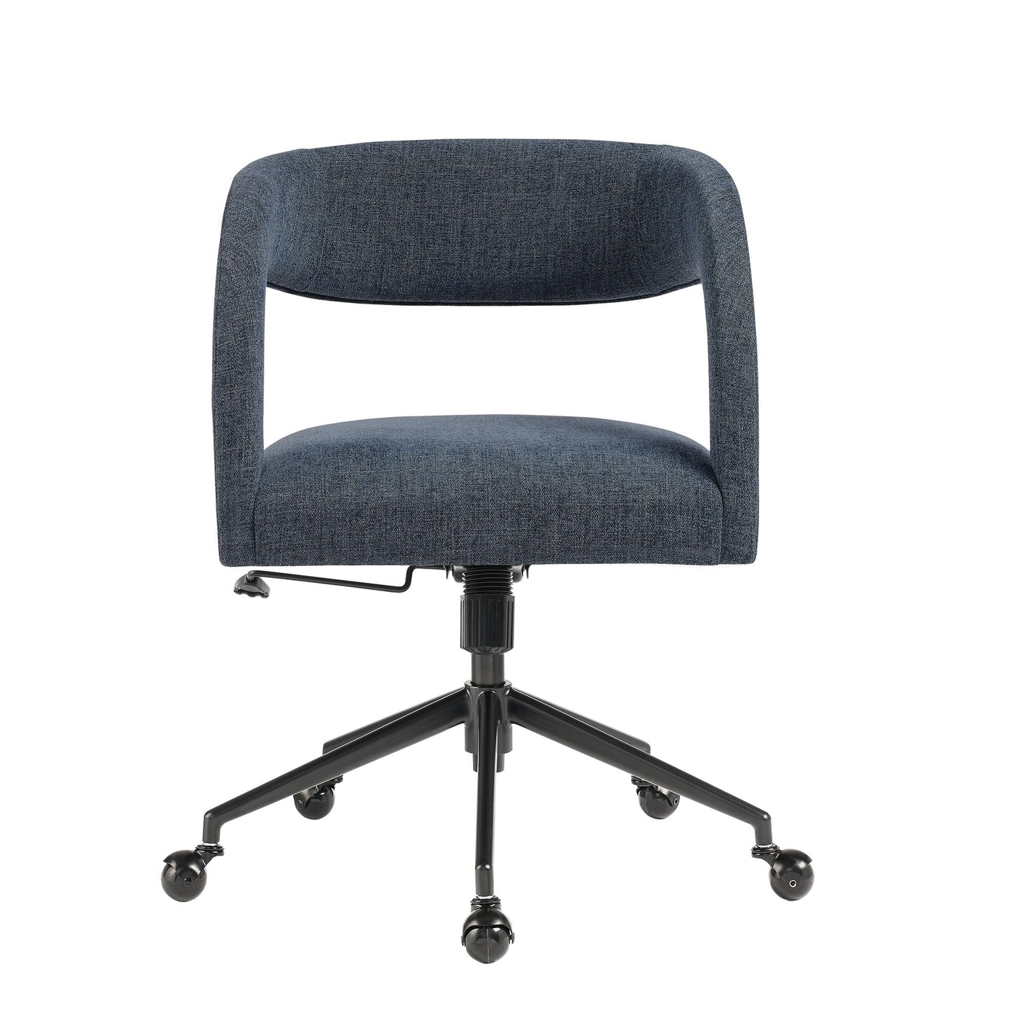 Modway Pinnacle Upholstered Office Chair in Slate Blue Slub Weave Fabric – Adjustable Height Barrel Office Armchair with Rolling Wheels – Home Office, Study, or Bedroom Desk Chair