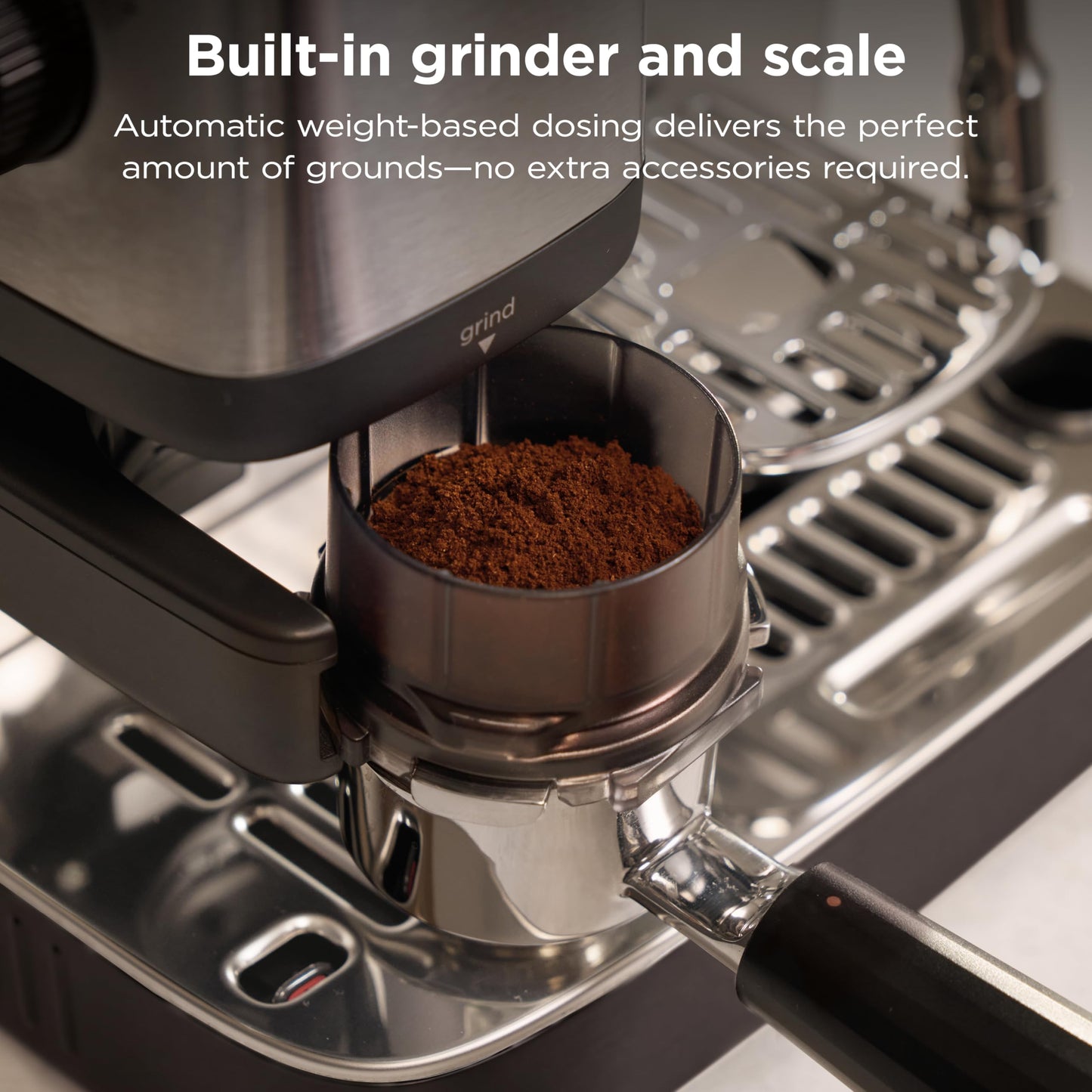 Ninja Luxe™ Café Mini | Espresso Machine & Drip Coffee | Built-in Burr Grinder, Precision Scale & Manual Steam Wand | Lattes, Cappuccinos & More | Stainless Steel | ES301