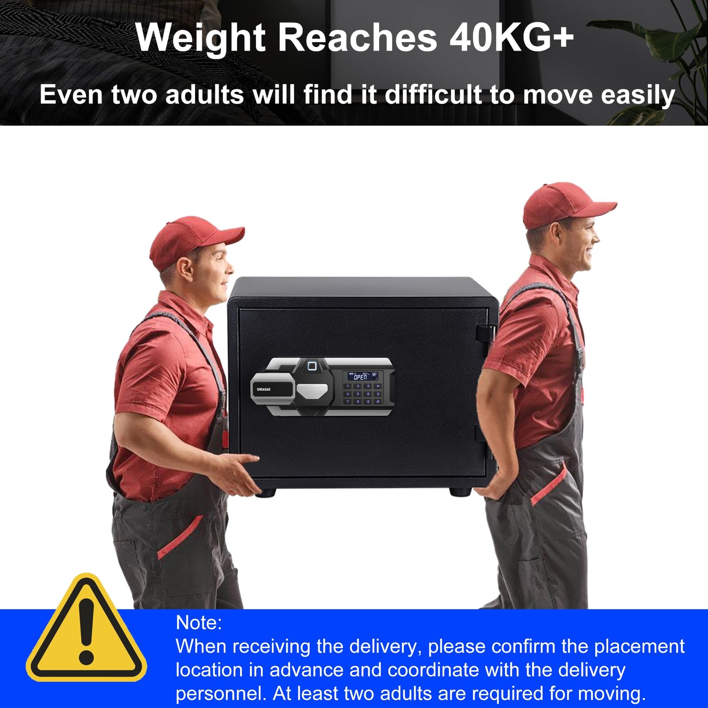 Waterproof and Fireproof Safe Box,Fingerprint and Digital,88 lbs Heavy,1 Hours Fire Proof Safes,Silent Mode Backlit Keypad,Home Safes Box for Medicine Money Valuables Document (Black, 88 LBS)
