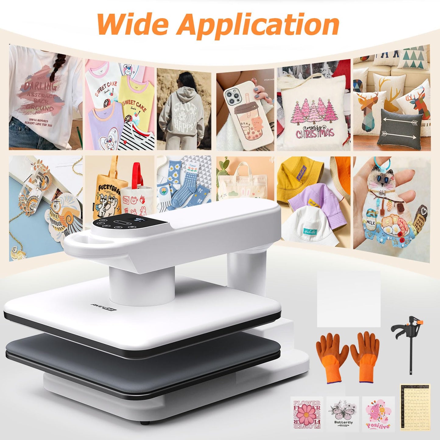 AKEYDIY 15x15 Heat Press, Dual Auto Heat Press Machine for T-Shirts, 360° Swing Away Heat Press with Auto Press Release for Sublimation Pillows, Canvas Bags, Puzzles, Coasters (15x15 White)