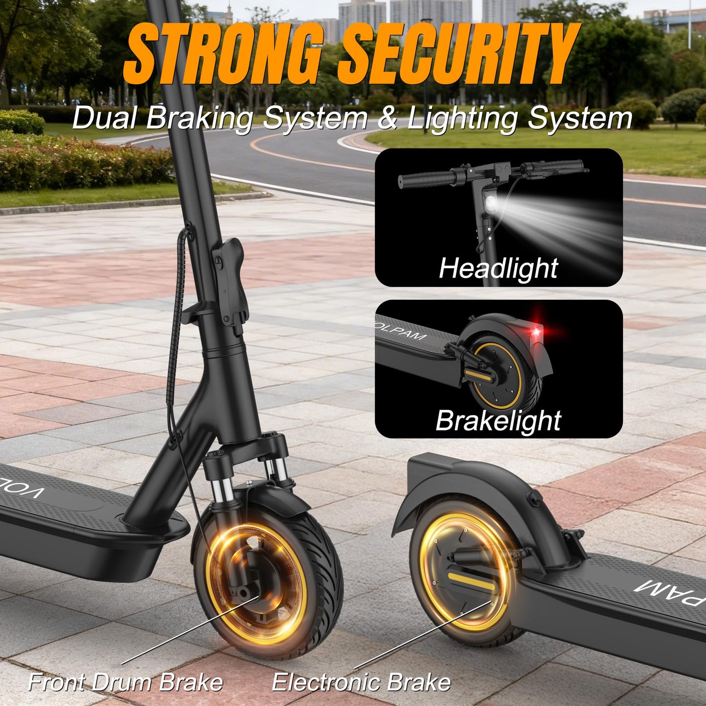 VOLPAM 10''/11''Electric Scooter with Dual Suspensions, 19/22MPH, 500W/800WMotor, 60/40/31/23Miles Long Range, Dual Braking, Max Load 264 lbs