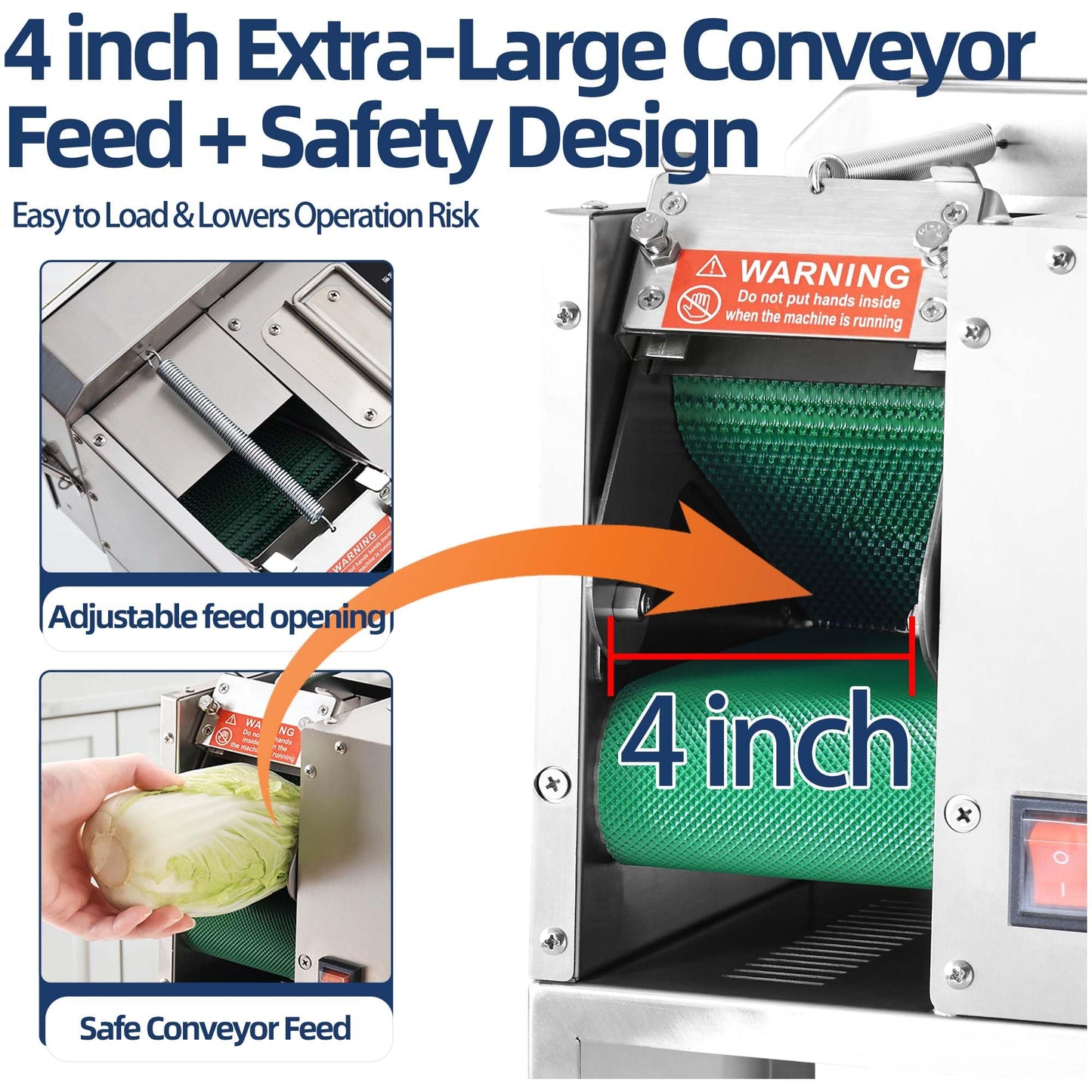USAJZM Electric Vegetable Chopper & Slicer, Multi-Functional Vegetable Processor Slices, Shreds, Sections, Easy Clean Automatic Shredder for Commercial & Home Kitchen, Salad, Meal Prep