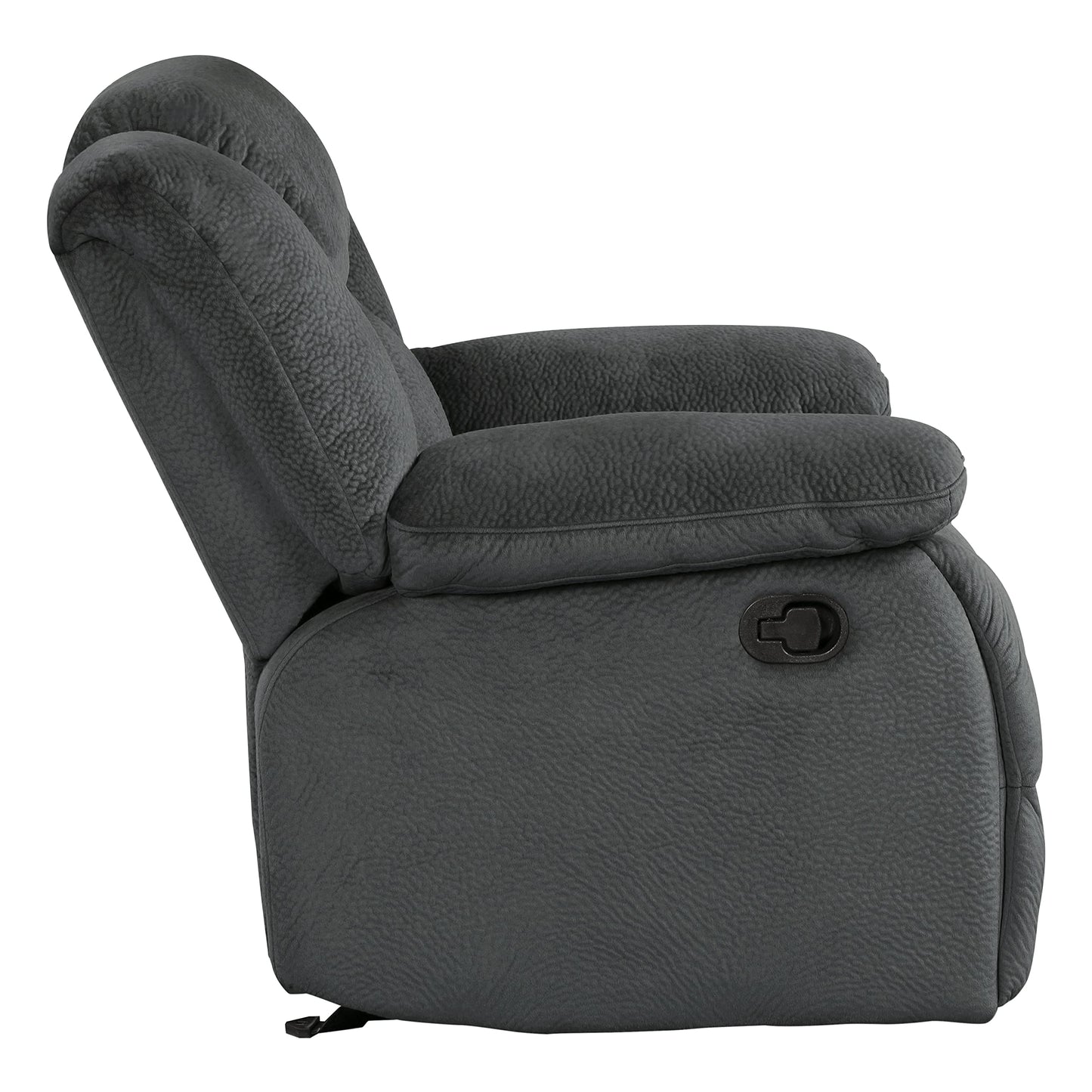 Lexicon Home Theater Seating, Wall Hugger Manual Reclining Sofa, 3-Seat Dual Recliner Sofa for Living Room, 90" W Sofa, Charcoal
