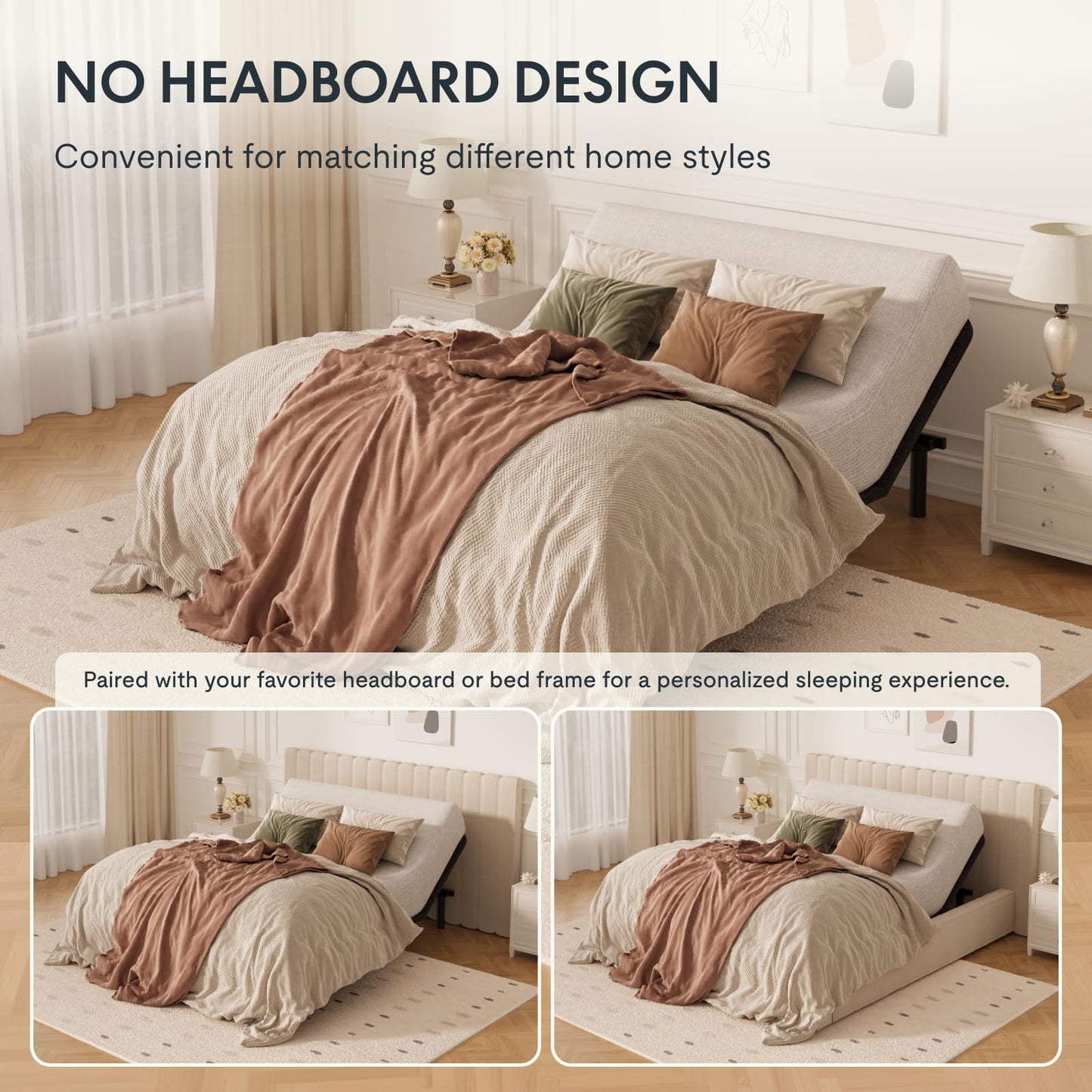 FLEXISPOT Adjustable Bed Frame Bases Queen, Massage, Zero Gravity, Memory Postions, Quick Assembly, Whisper Quiet Durable Motor, Adjustable Leg, Underbed Light, Wireless Remote, 750Ibs.
