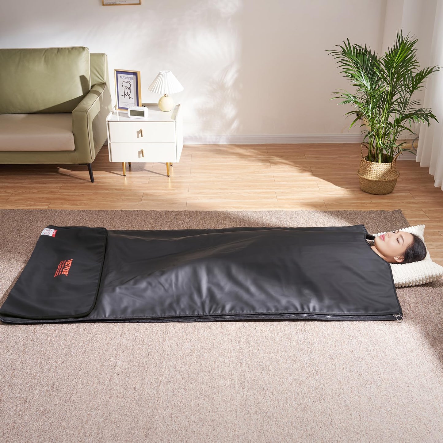 VEVOR Sauna Blanket for Detoxification, Portable Far Infrared Sauna for Home, PU Sauna Bag w/Therapy Stones & Carbon Fiber Heating, 1-6 Level Adjustable Temp 95-185℉, 1-60 Minutes Timer, 75 x 35in
