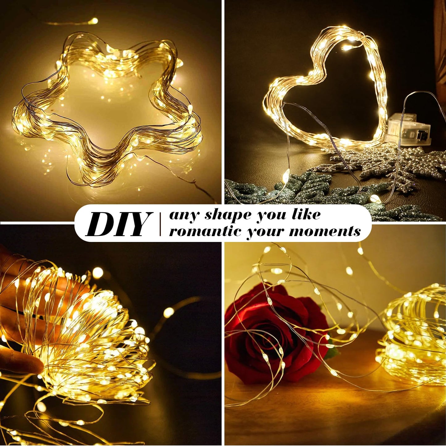 ZGWJ 24 Pack Fairy Lights, 7ft 20 Mini LED String Lights, Battery Operated, Silver Wire, Mixed-Color, Model D2-2MXD-24MIX