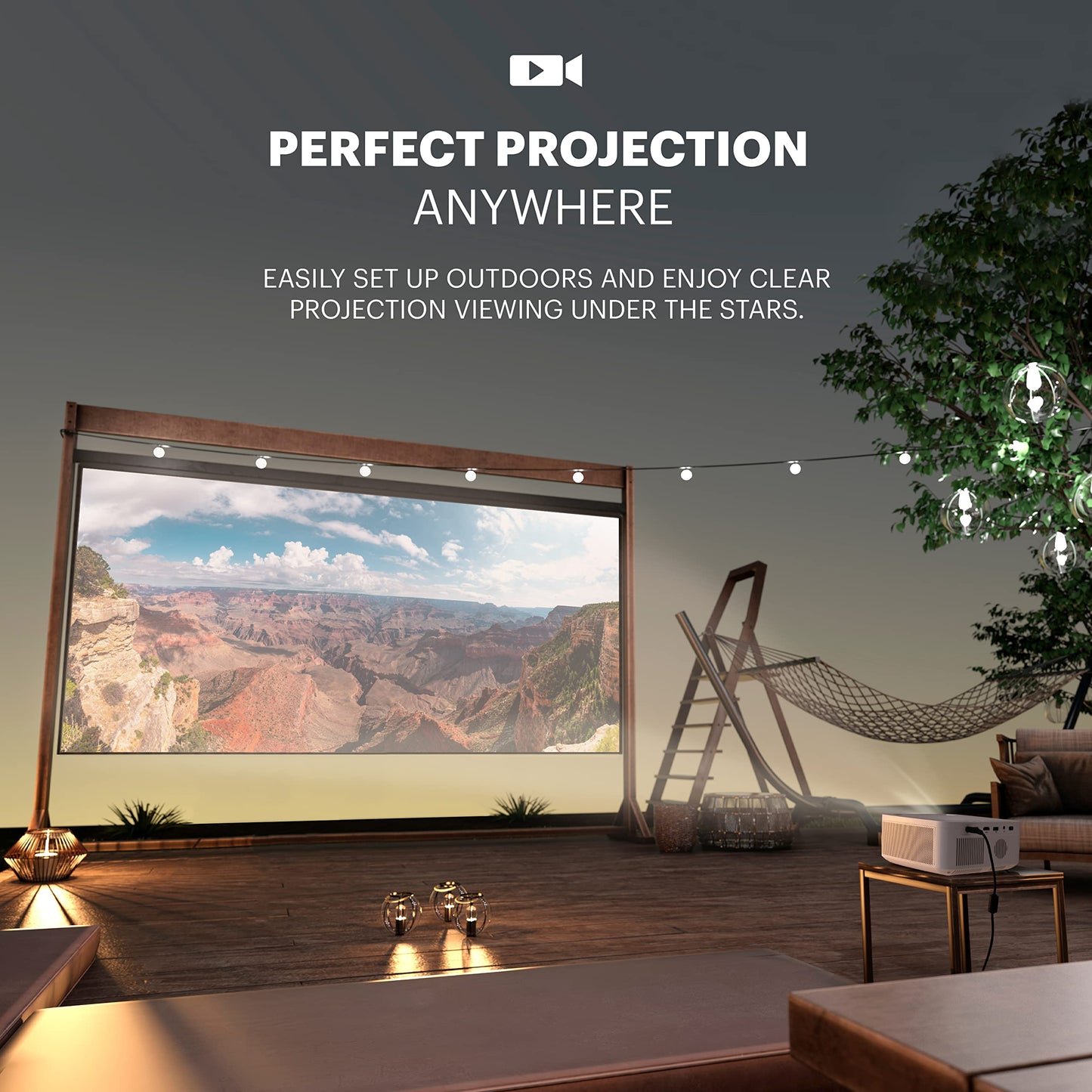 KODAK FLIK X10 1080p Full HD Mini Projector Kit - 100in Screen, HDMI Cable & Projector Stand - 1080p Projection for 100-120in Projection Screen - Portable Outdoor Unit with Remote for Home Theater