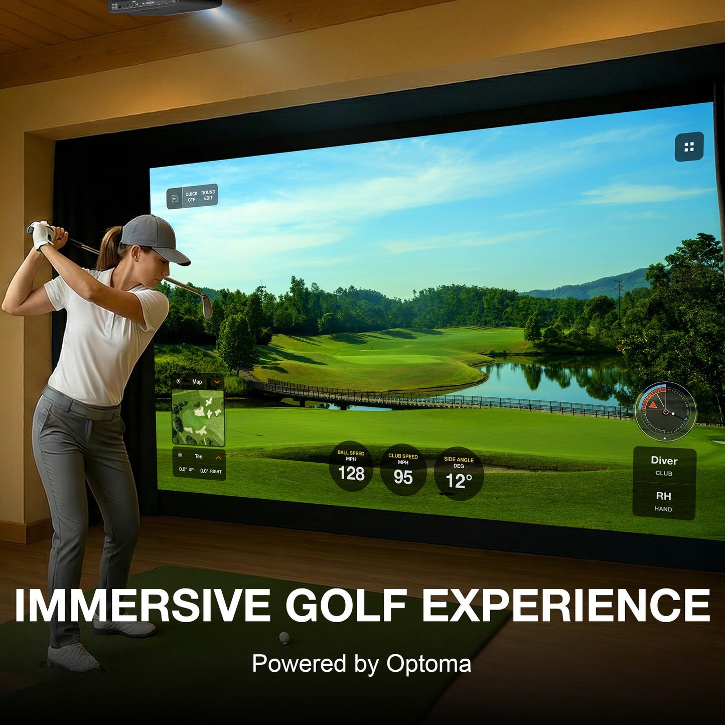 Optoma GT2400HDR - Full HD 1080p, 4,200 Lumens, Short Throw, Laser, Low Input Lag Gaming, Golf Simulation Ready Projector