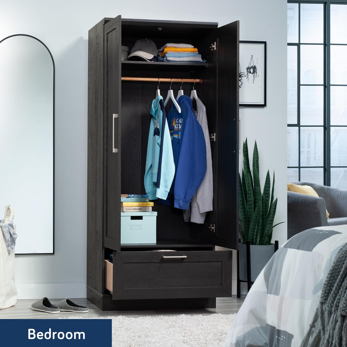 Sauder HomePlus Storage Armoire, Raven Oak Finish