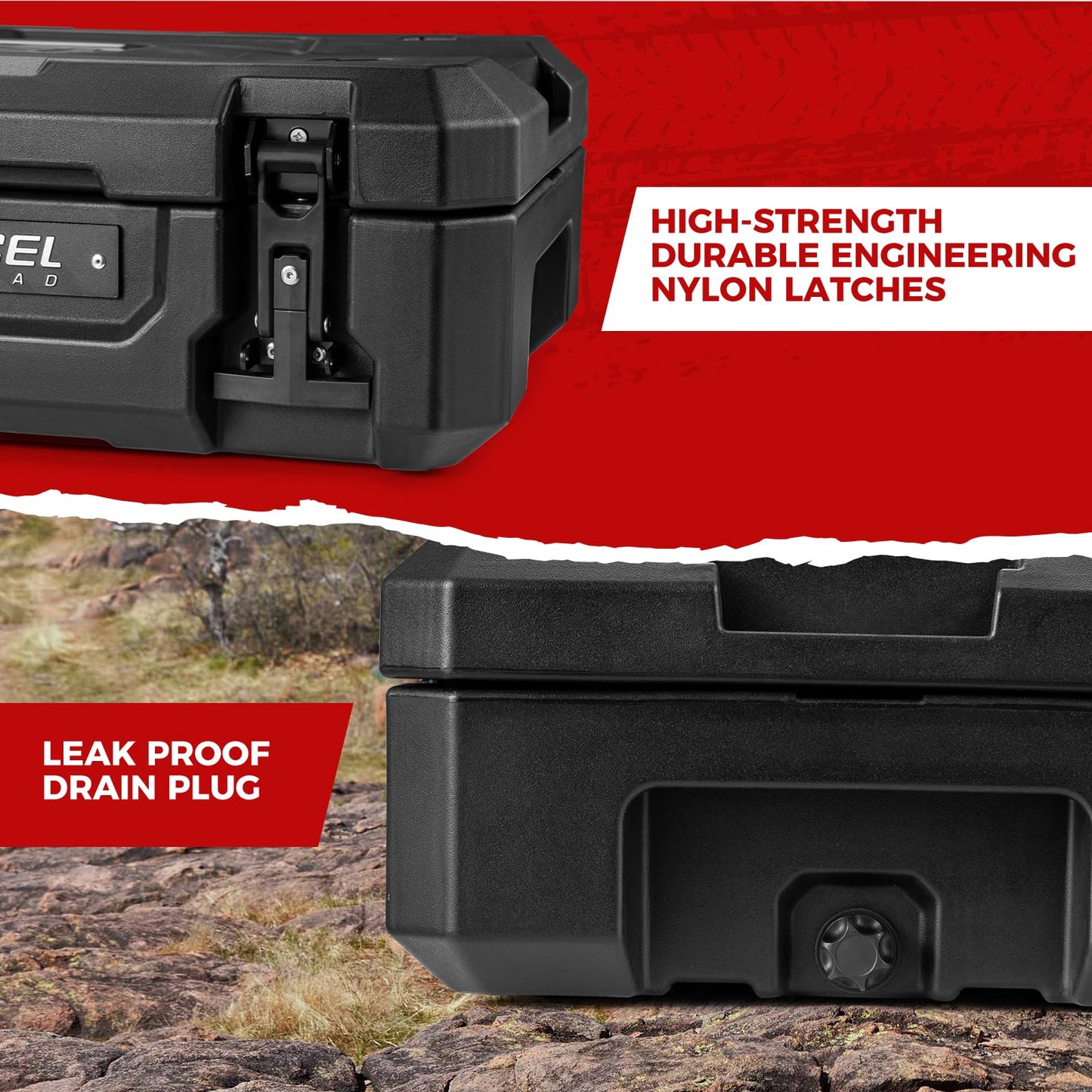 RUGCEL 98QT Waterproof Dry Box - Off-Road Case for Car Camping, Roof Rack