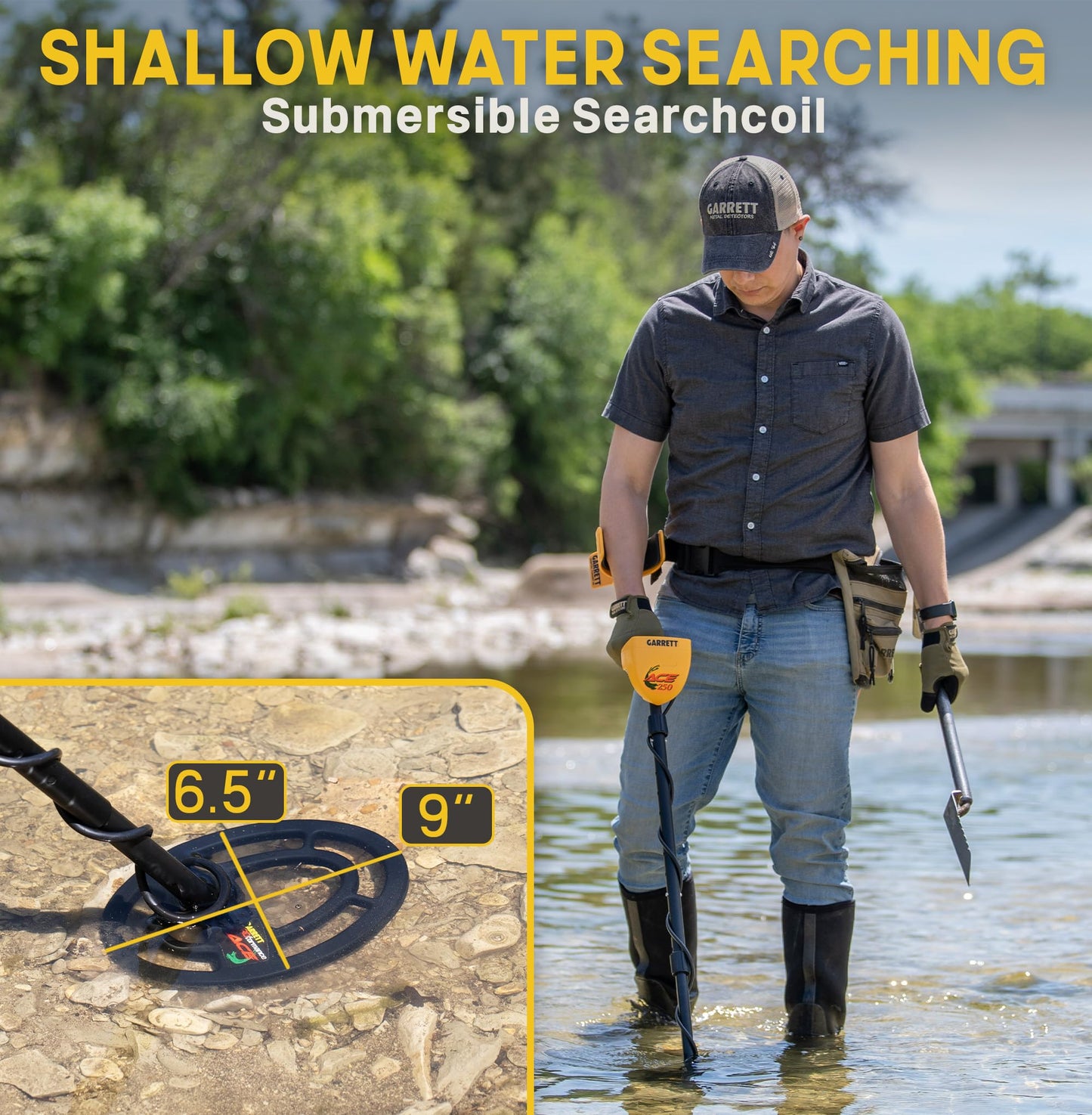 Garrett Ace 250 Metal Detector with Submersible Search Coil