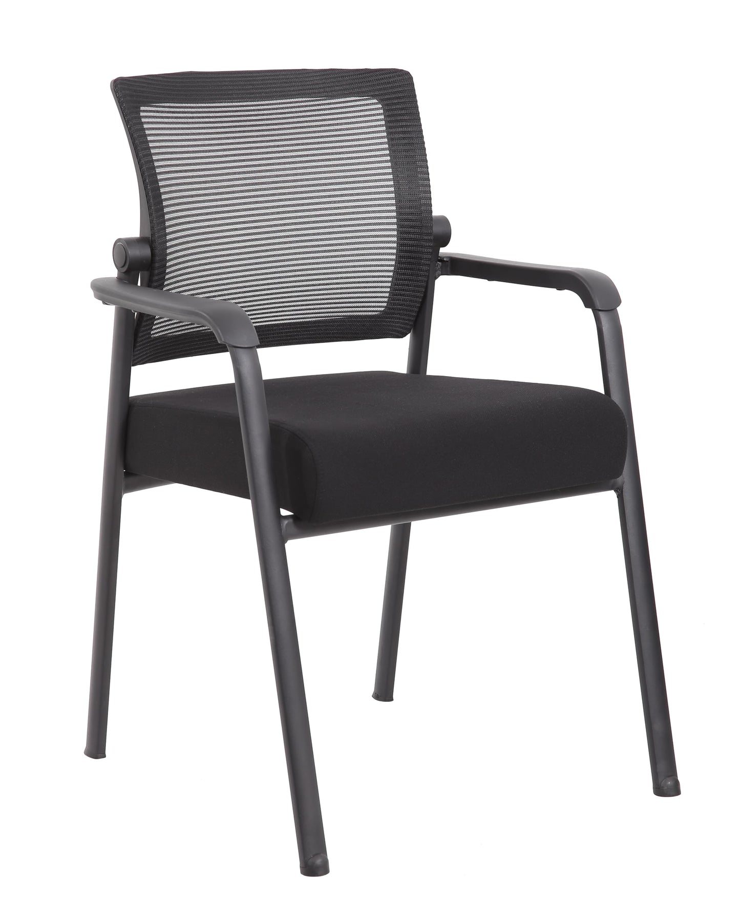 Boss Office Products 47" W Conference Table with 4 Mesh Guest Chairs, Mahogany