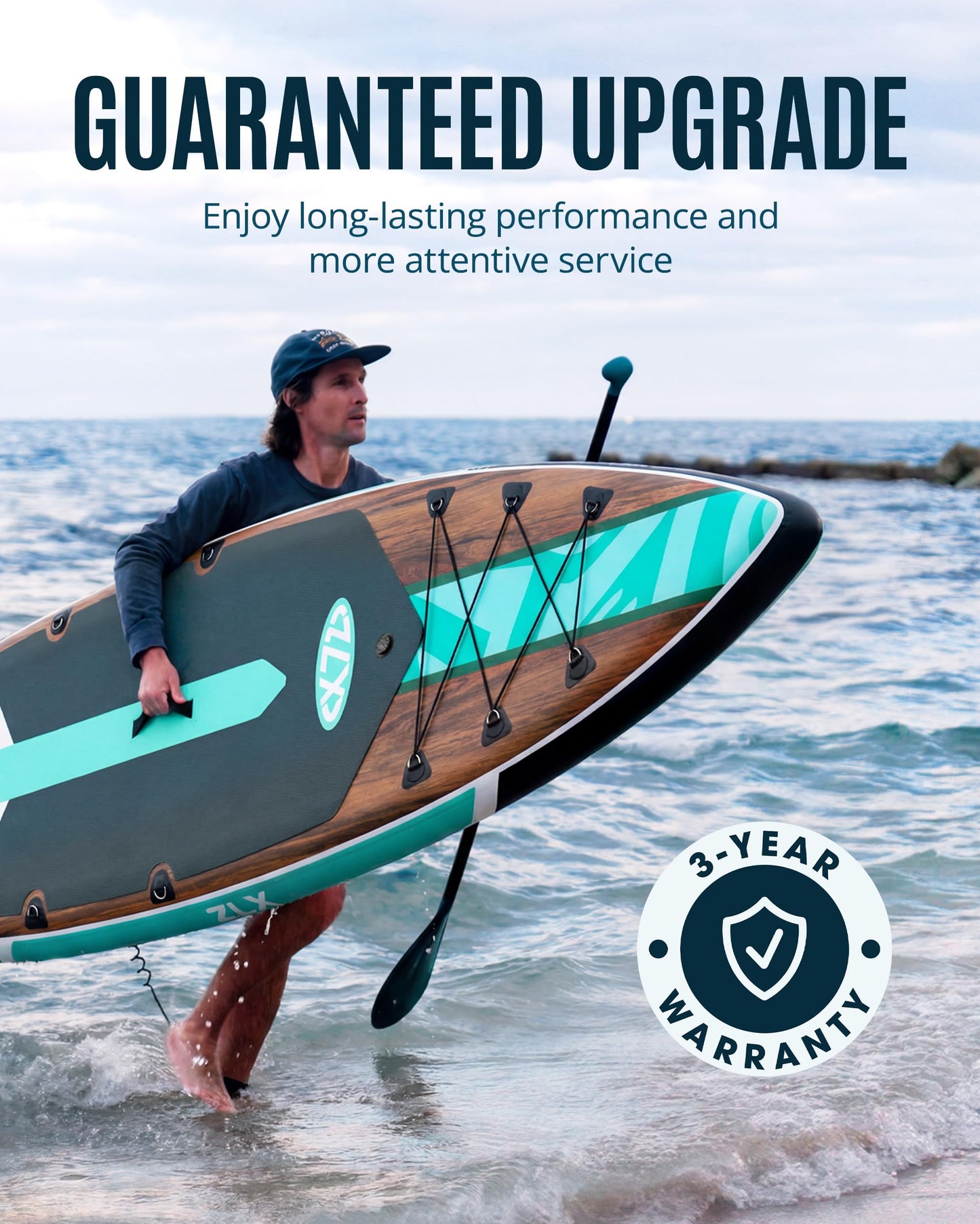 ZLX 11'6" Extra Wide Inflatable Paddle Board, Touring Stand Up Paddleboard, Fast-Tracking SUP for Long-Distance, Stable Center Fin, Portable Backpack & Accessories for Adults, 500lb/3 People/Family