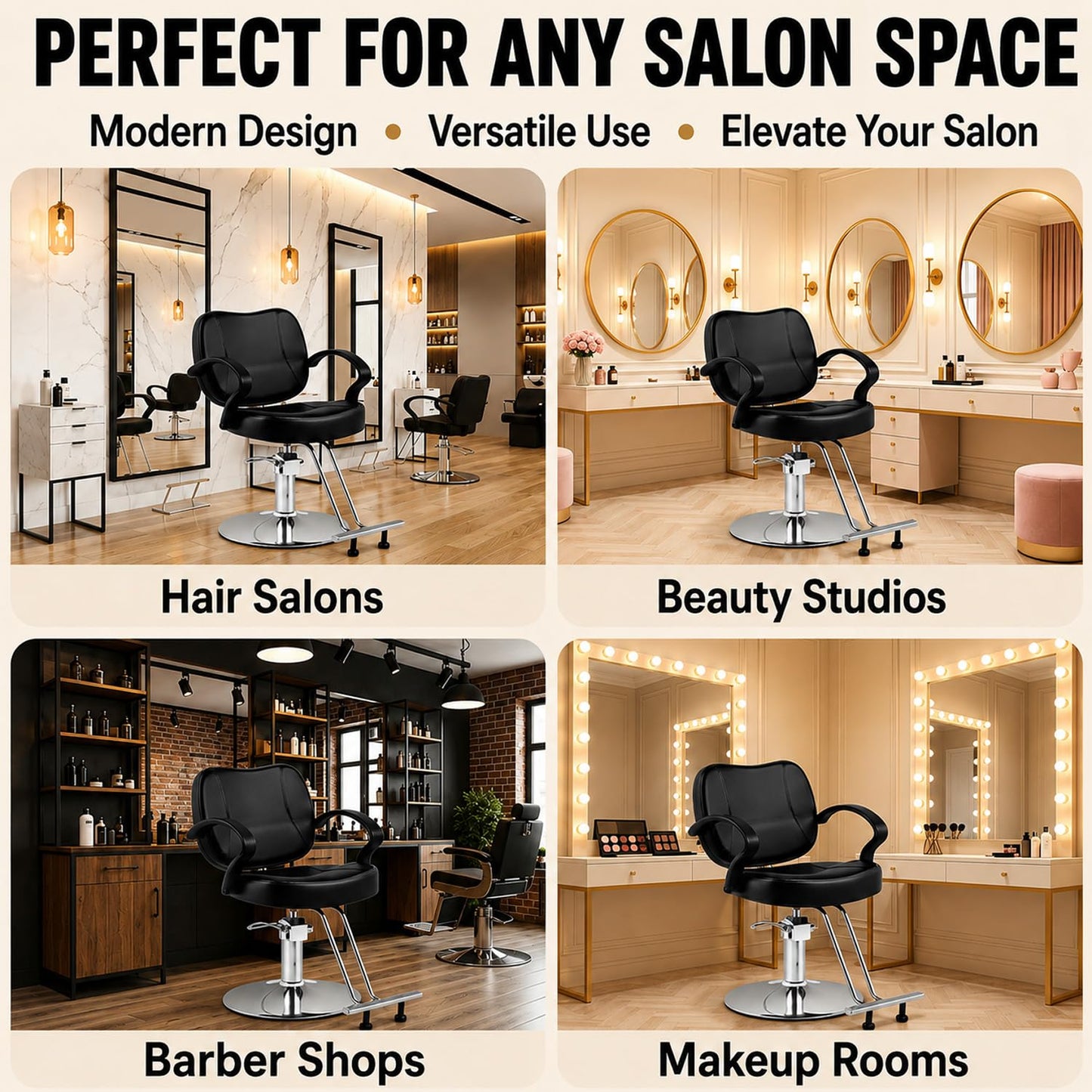 Artist hand Salon Chair for Hair Stylist, Hydraulic Barber Chair for Home