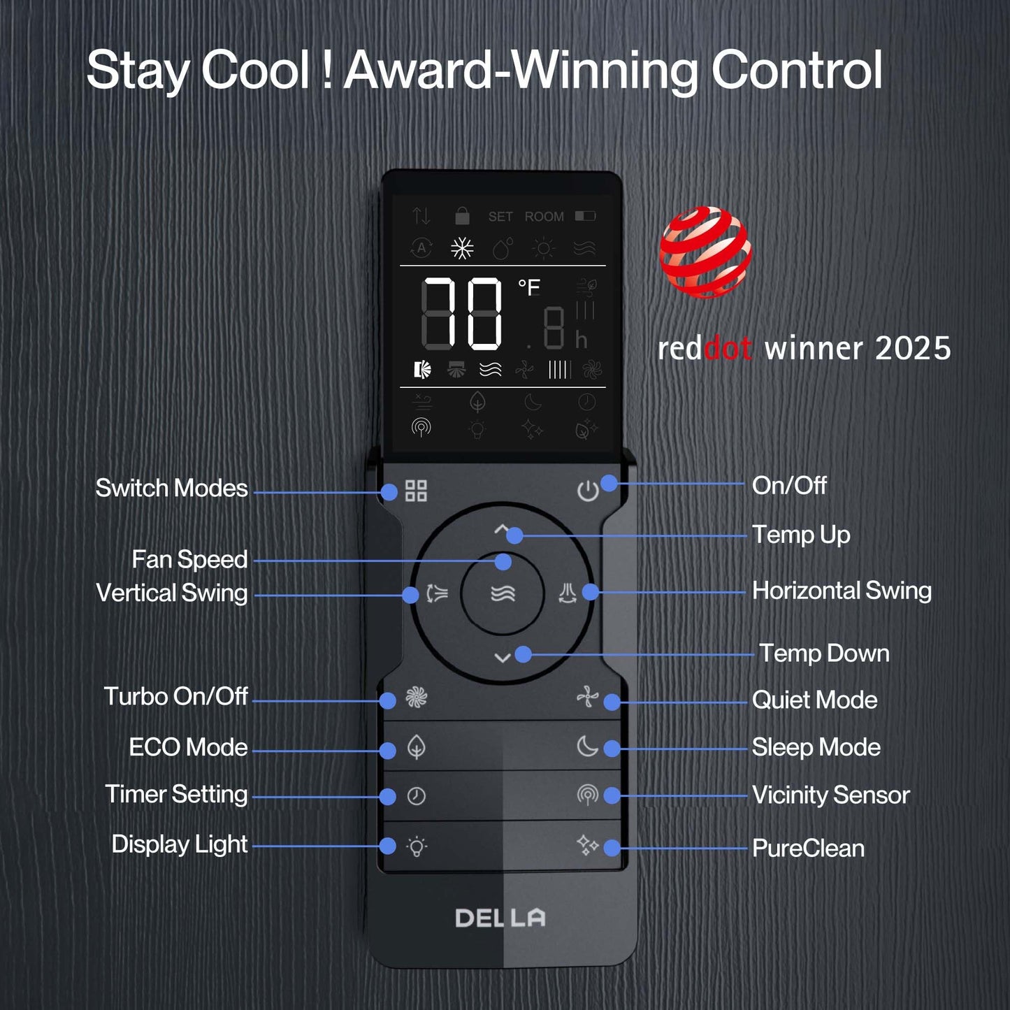 DELLA Motto Series 9100 BTU 19 SEER2 230V Mini Split AC, Cools Up to 400 Sq.Ft, Works with Alexa and Wifi, Ductless Inverter System Air Conditioner, Pre-Charged Heat Pump and 16.4ft Kits