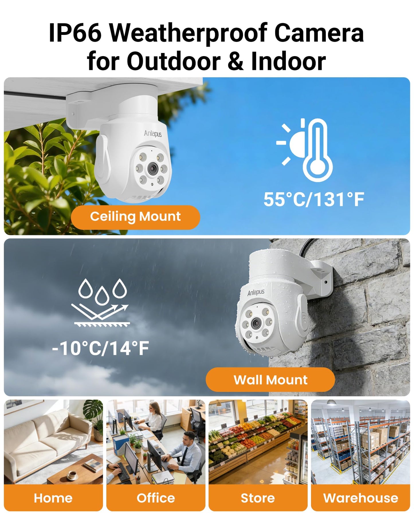 Anlapus 5MP Pan Tilt Wired Security Camera System, 8pcs 3K Outdoor Indoor Home Surveillance Cameras, Human Vehicle Detection, Night Vision, 8CH CCTV DVR with 1TB HDD for 24/7 Video & Audio Recording