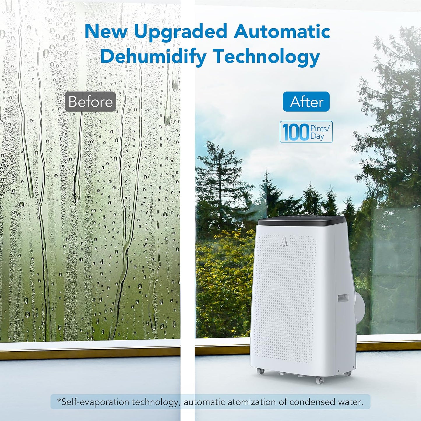 Garvee 15000 BTU Portable Air Conditioner, 3-in-1 Indoor AC Unit with Cooling, Dehumidifier, Fan, 24-Hour Timer, Remote Control & Full Window Installation Kit – Cools Rooms Up to 850 Sq. Ft, 115V
