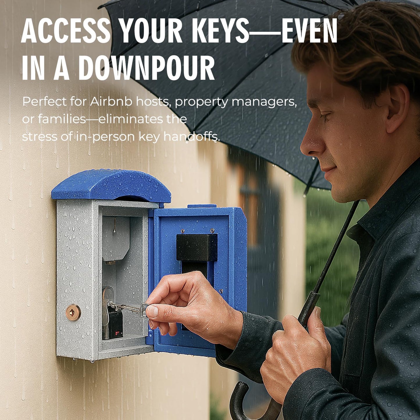 Key Lock Box Wall Mount with Key Drop Slot, Smart Digital Lockbox, OTP/APP Bluetooth/Wi-Fi/Fixed Code/Key Unlock, Key Safe Security Storage for House Outside, Realty Business, Apartment, Store