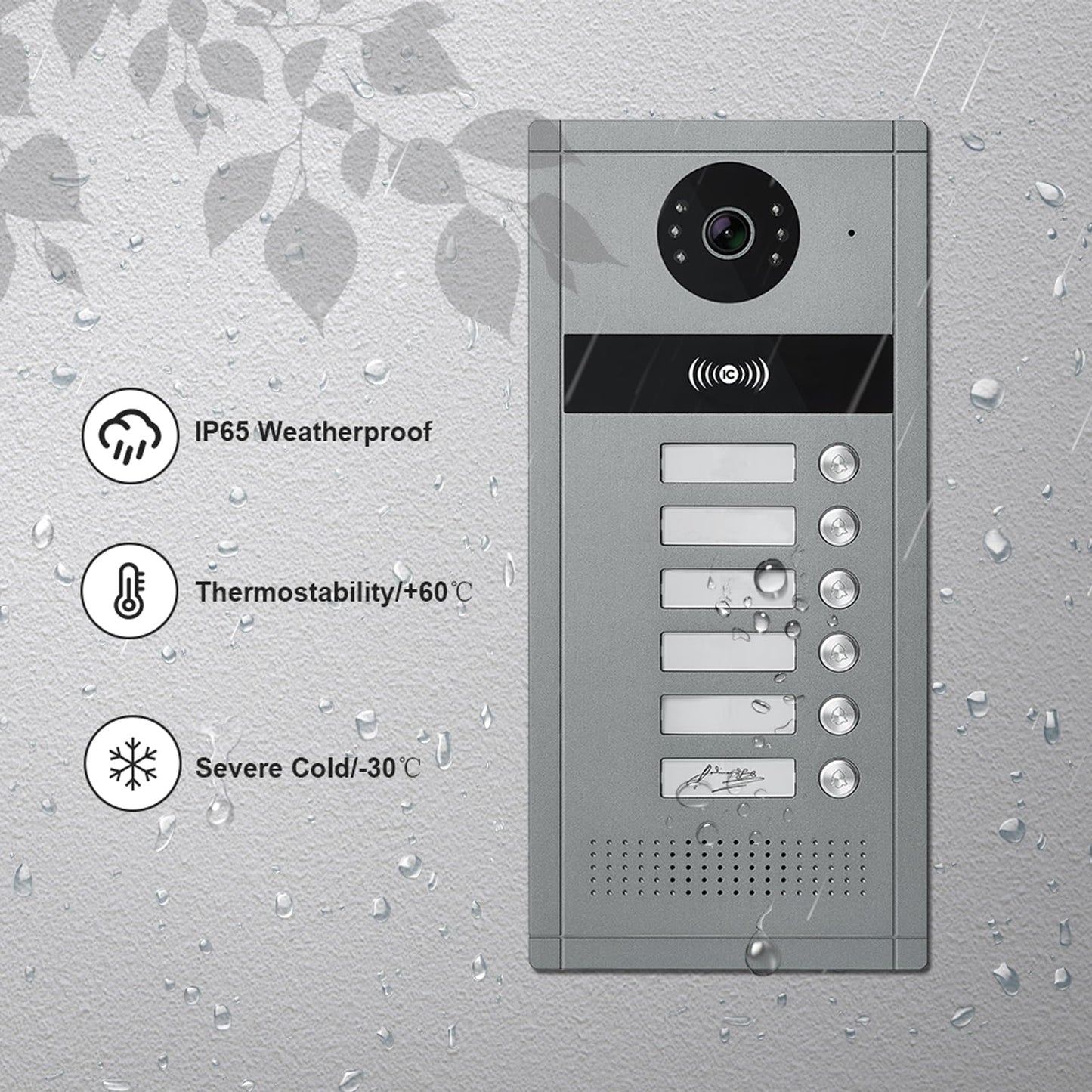 Wired Video Apartment Doorbell Intercom System,6/12/18/24 Units 7 inch Touch Monitor Video Door Phone Indoor Outdoor Kit,2 Way Audio,1080P,Motion Detect for Home (6 Family)