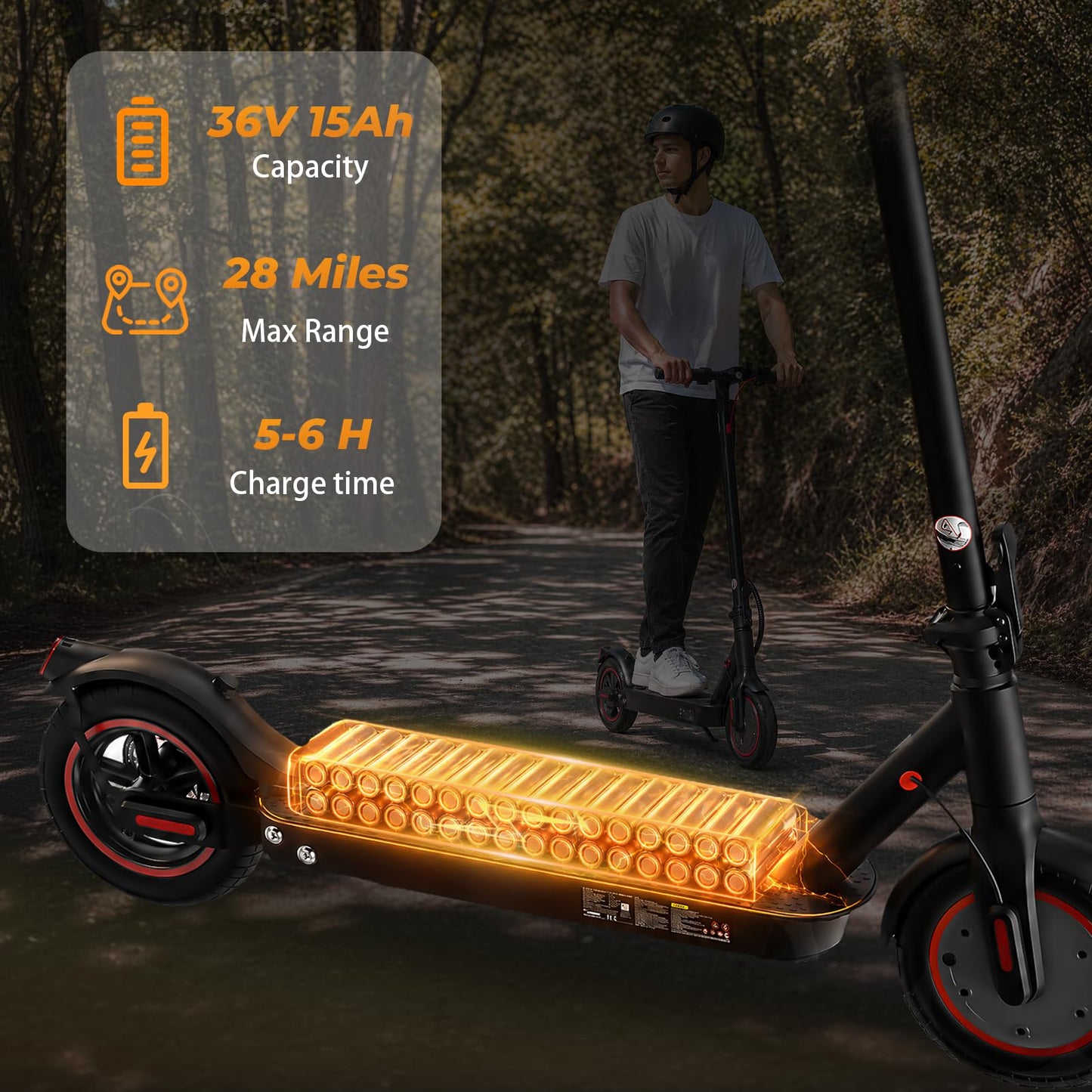 Fcgeoi Electric Scooter, 1000W/500W Powerful Motor, 28/21 Mile Range, 25/21/18 MPH Speed, 10" /8.5" Tire, Foldable Lightweight, App Control EScooter, Commuting Electric Scooter for Adults, Black Max