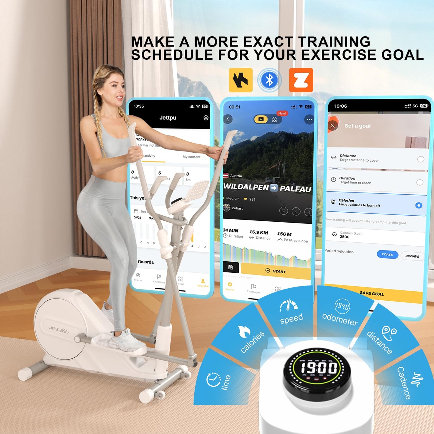 NEW Updated Elliptical Machine for Home,16-Level Resistance Elliptical Exercise Equipment, Hyper-Quiet Magnetic Driving System, 330 LBS Loading Capacity, Elliptical Trainer with LCD Monitor