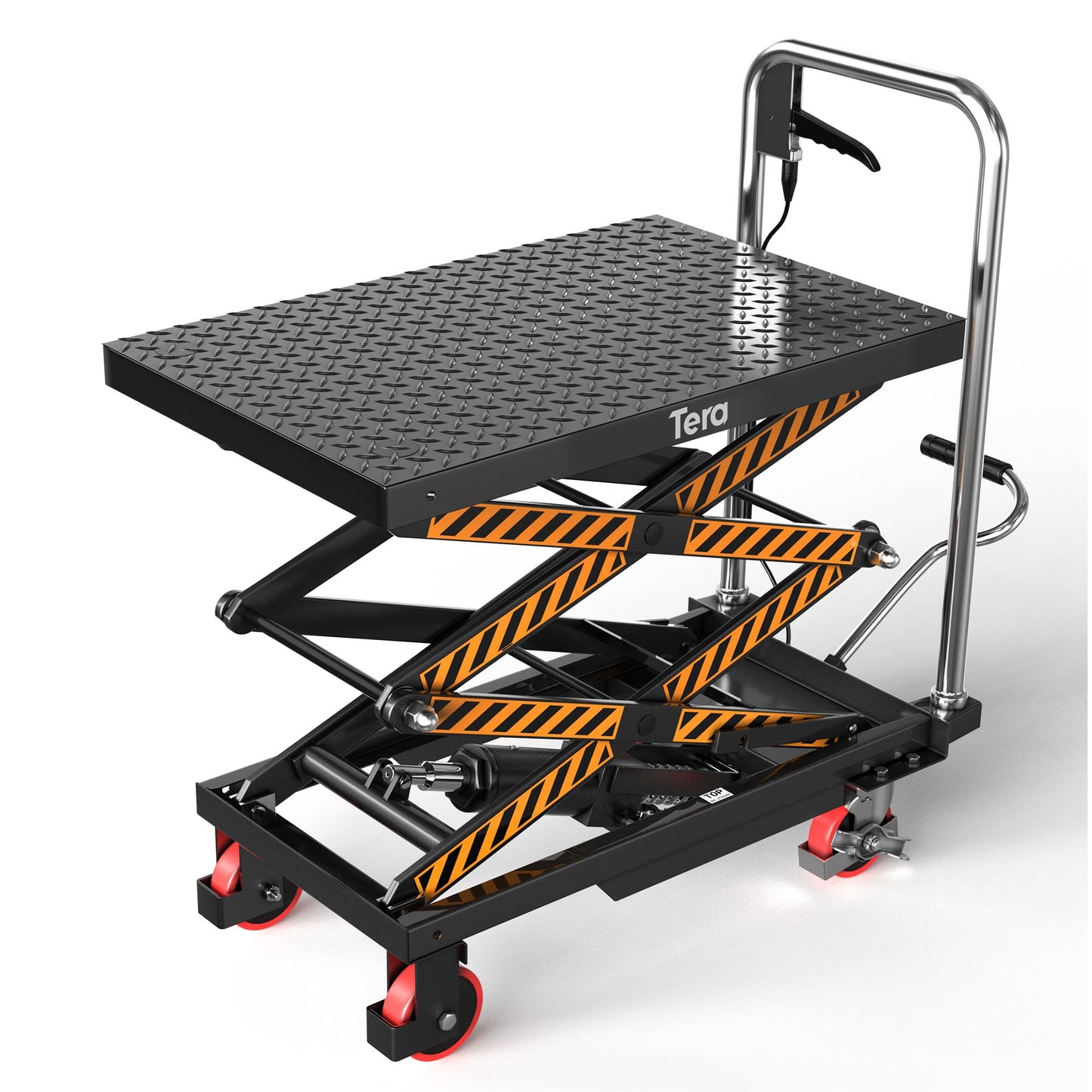 Tera Hydraulic Lift Table Cart: 330lb Double Scissor 10.4"-49.6" Lift Range