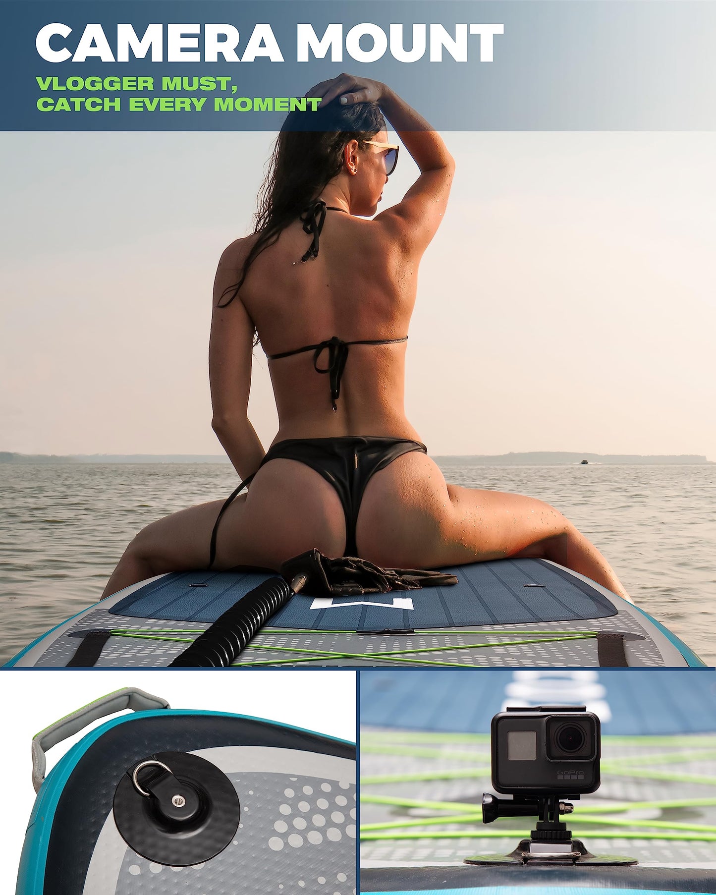 MOUSA 11'6''×34" Extra Wide Inflatable Stand Up Paddle Board, Stable Long SUP for 2 People/Family, Shoulder Strap, 5 Handles, 100L Backpack, All-Round Sup Board, 3 Removeable Fin