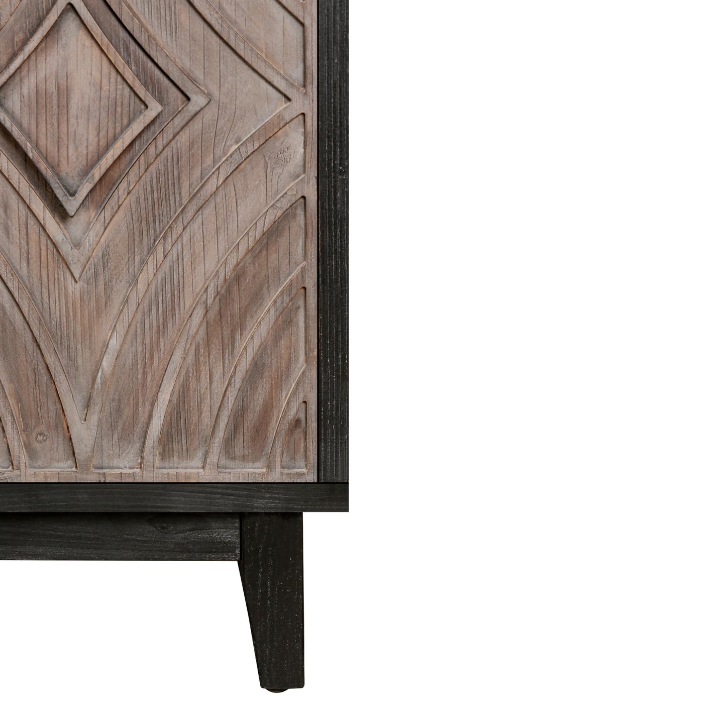 Noble House Home Furnishings Ruly Mid-Century Modern Sideboard Buffet Cabinet with Storage, Wooden Living Room TV Stand for TV up to 65 inch, Entryway Storage Cabinet with Adjustable Shelves, Black