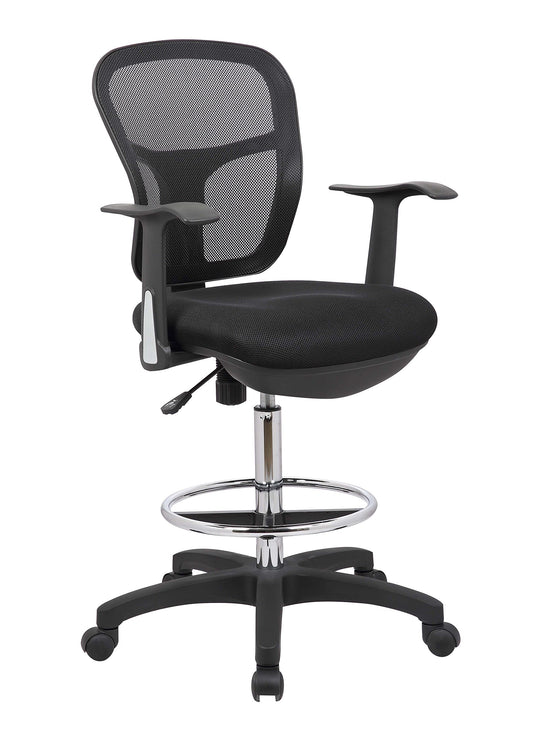 OfficeFactor Drafting Chair Tall Office Chair with Arms Executive Ergonomic Standing Desk Chair with Anti Scratch Wheels and Footrest