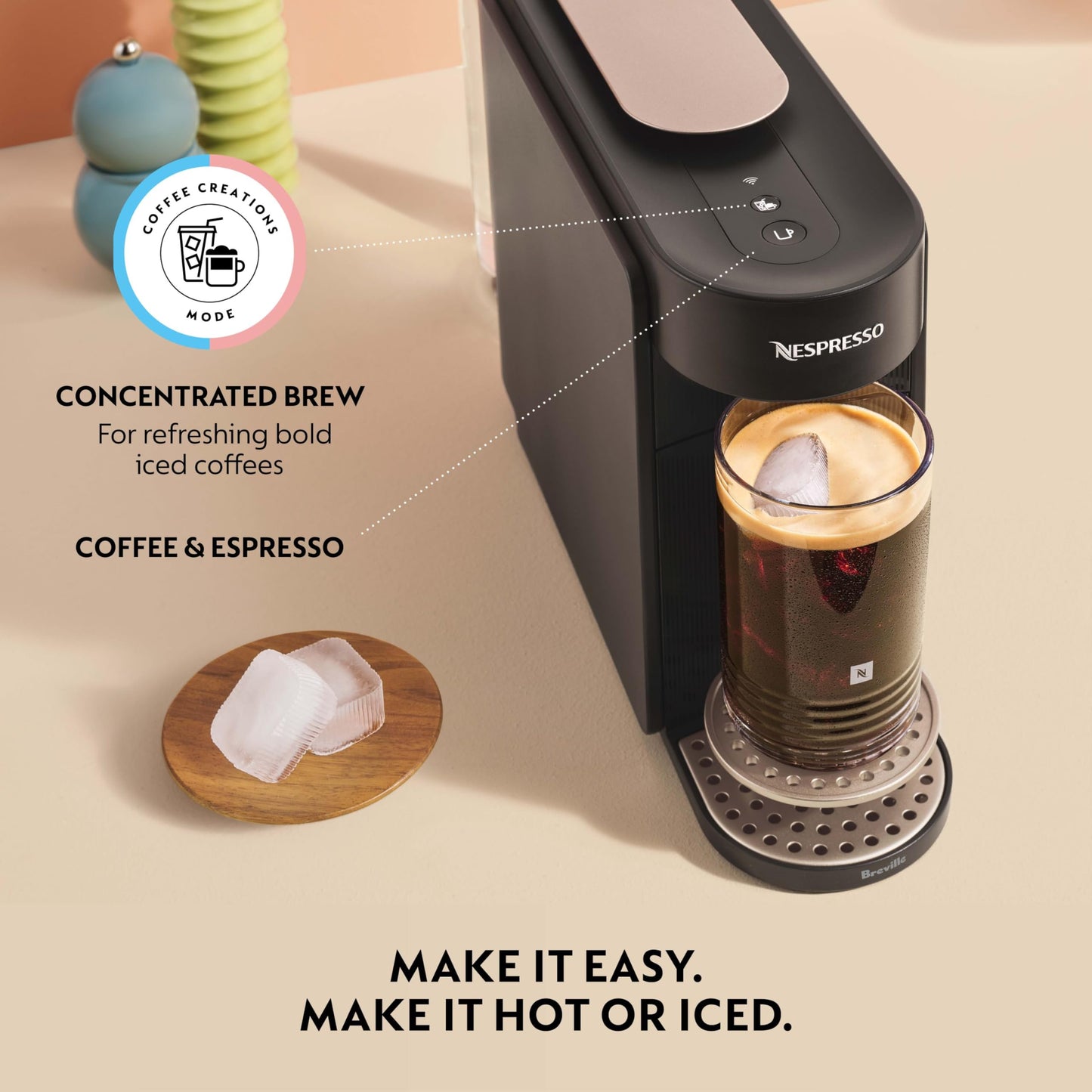 Nespresso Vertuo Up Coffee and Espresso Maker by Breville, Ink Black