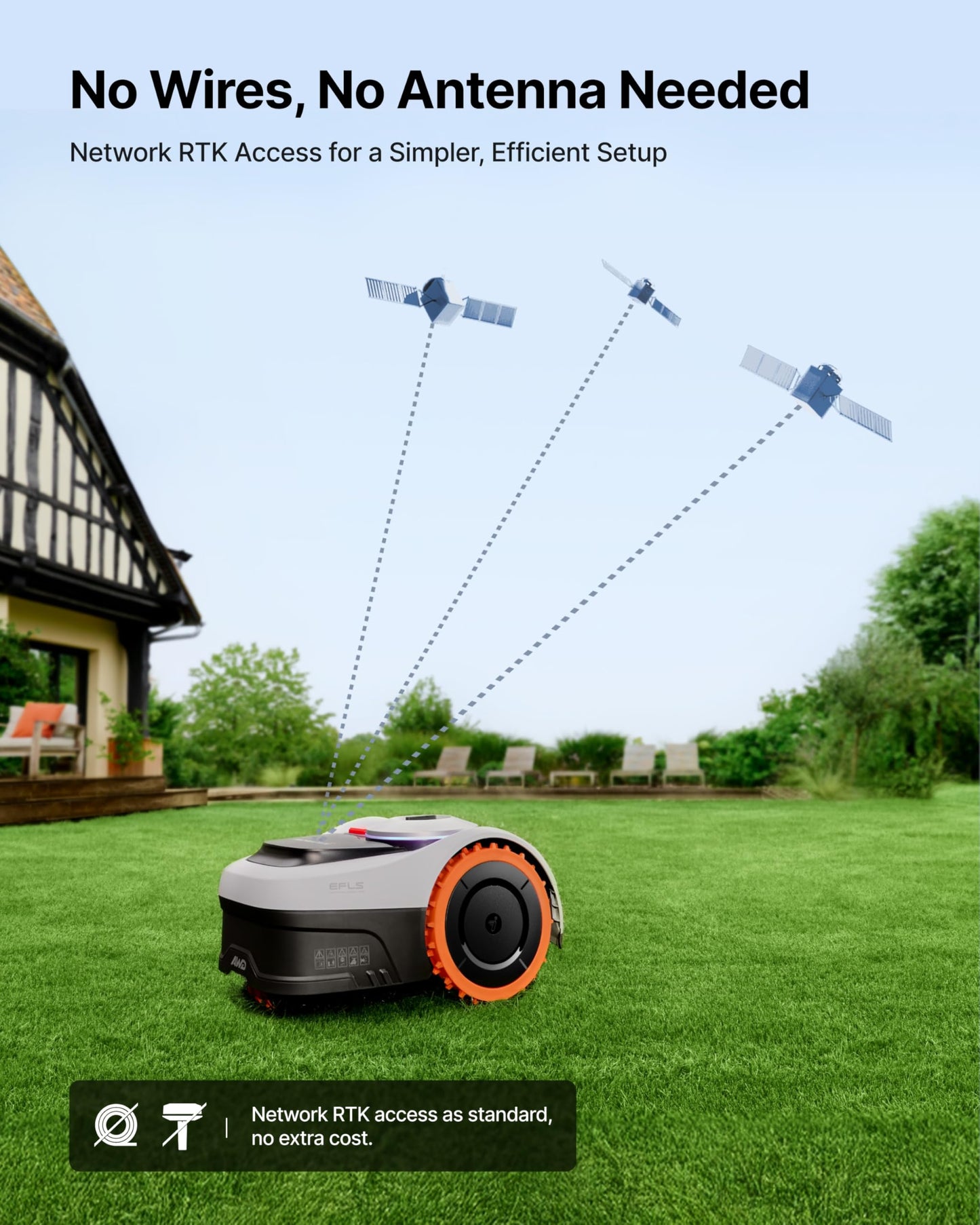 Segway Navimow i210 AWD Robot Lawn Mower Wire Free with Garage S, All-Wheel Drive for 45% Slopes, EFLS NRTK + Vision Auto Mapping, Covers 1/4 Acre (Garage Shipped Separately)