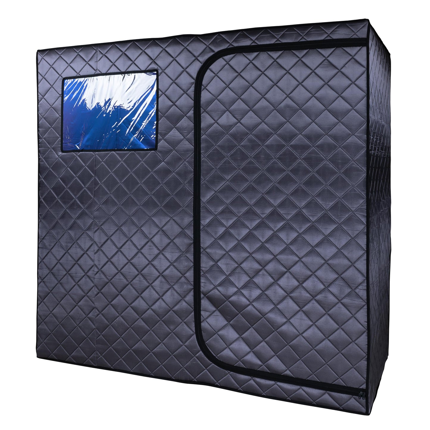 Durasage Portable Full Size Infrared Sauna for at Home Ultra Low EMF Infrared Panels LED Lighting, Heating Foot Pad, Ceramic Heat Fan (2-Person), Gray, Updated Version