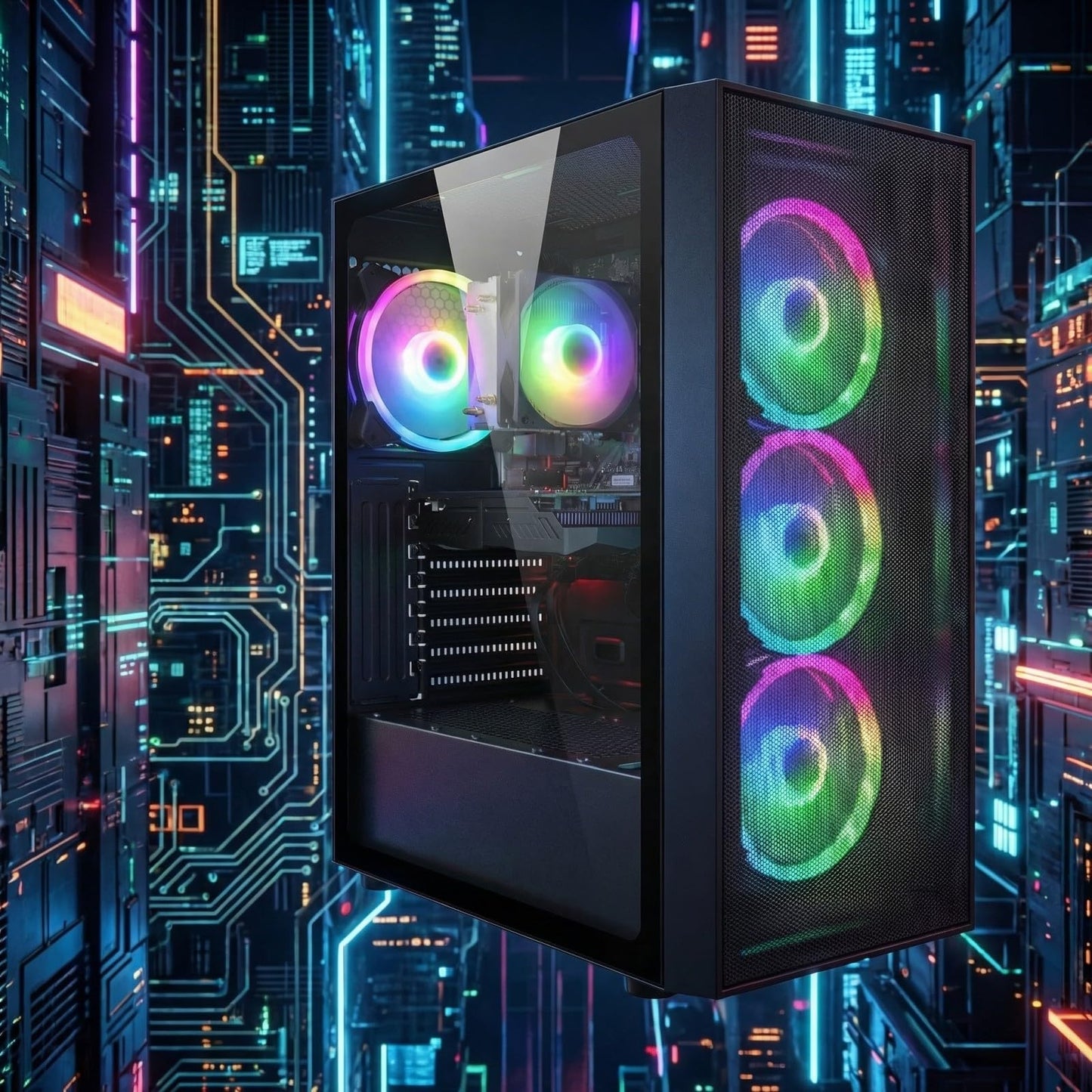 STGAubron Gaming PC Computer Desktop, AMD Ryzen 7 5700G up to 4.6G, GeForce RTX 3050 6G, 16G DDR4, 1T SSD, WiFi 6, BT 5.2, RGB Fan x4, Windows 11 Home