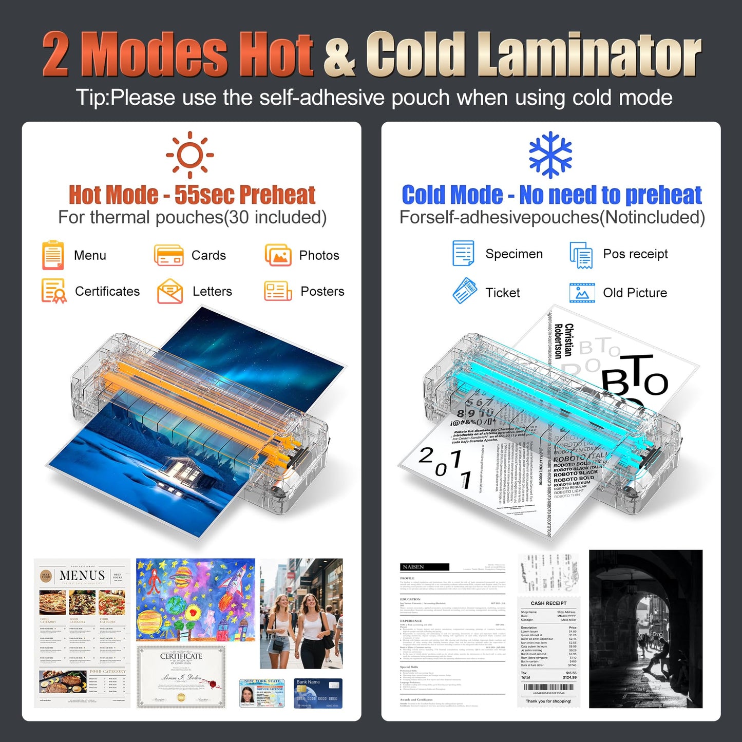 13" Heavy-Duty 4-Roller Laminator Machine, Fast 55s Warm-Up, 3-10 Mil A3/11x17 Laminating Machine, 1000mm/min Speed, Auto-Reverse Jam Prevention, Includes 30-Sheets for Office & School (Black)