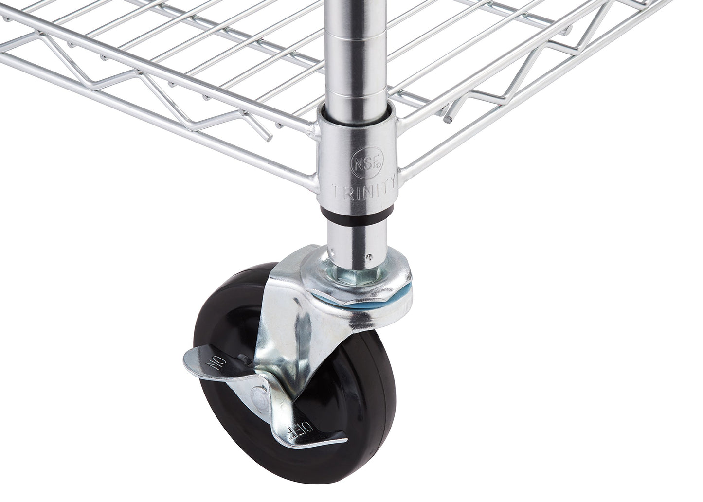 Trinity Basics TBFC-0931 5-Tier Adjustable Wire Shelving with Wheels for Kitchen Organization, Garage Storage, Laundry Room, NSF Certified, 600 to 2250 Pound Capacity, 60” by 24” by 77”, Chrome