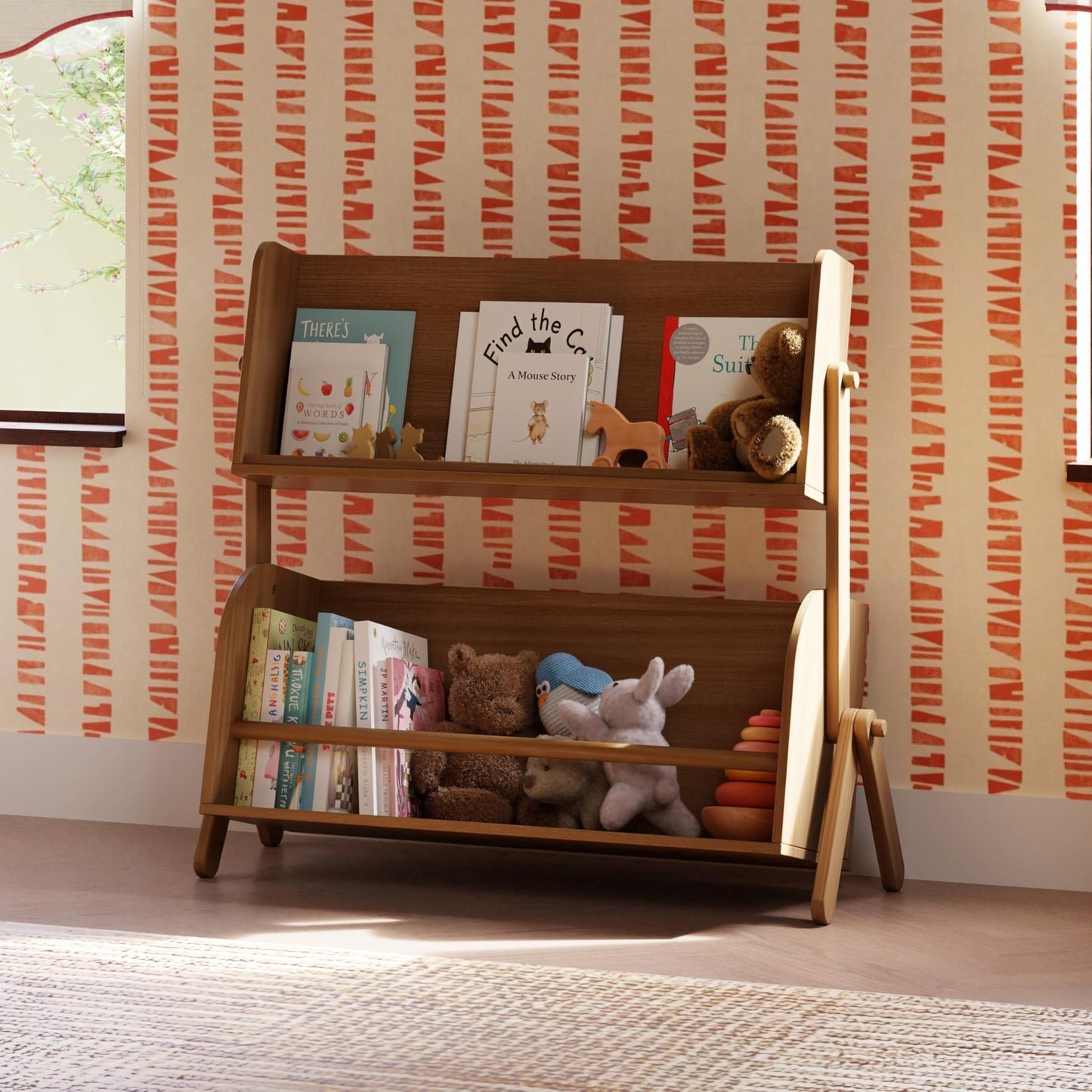 Babyletto Kids Tally Storage and Bookshelf in Natural Walnut, Greenguard Gold Certified