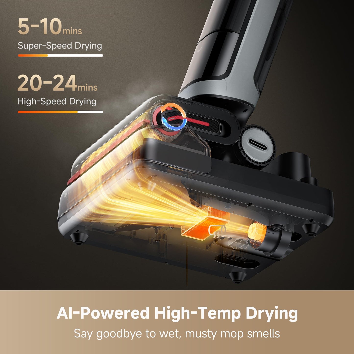 DREAME H15 Pro Heat Wet Dry Vacuum and Mop, 185°F Hot Water Floor Cleaning, 0 Hair Tangle, Cordless Floor Cleaner with AI Robotic Arm, 22KPa Suction, 180° Lie-Flat, Hot Self Cleaning, Edge to Edge