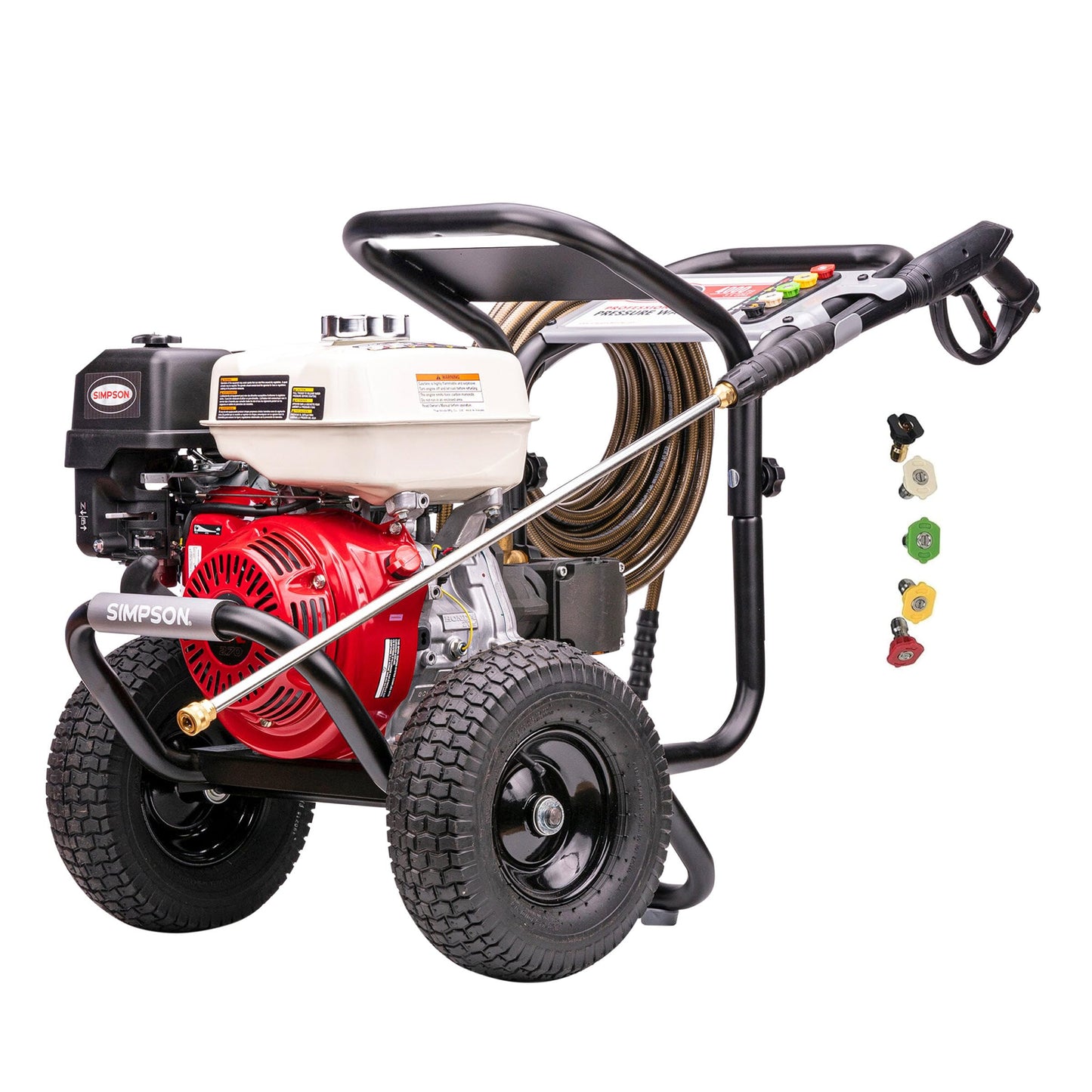 Simpson Cleaning PS60869 PowerShot 4000 PSI Gas Pressure Washer, 3.5 GPM AAA Triplex Pump, Honda GX270 Engine, Includes Spray Gun, Wand, 5 QC Nozzle Tips, 3/8-inch x 50-Foot Monster Hose, 49-State