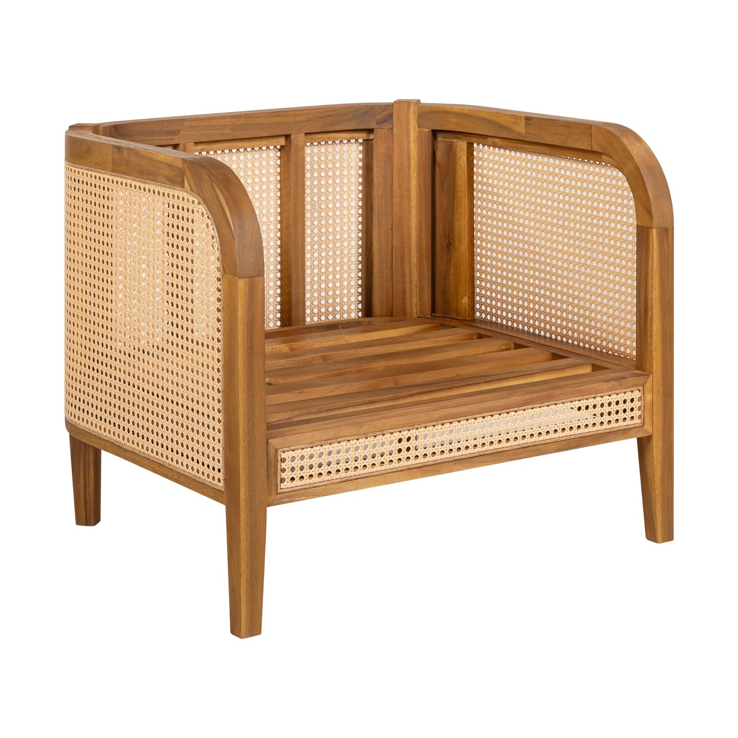 Christopher Knight Home Tilden 3-Piece Patio Furniture Set, 4-Seater Acacia Wood Outdoor Patio Sectional Furniture Set, Garden Wicker Loveseat and Accent Chair Set with Removable Cushions, Teak+Beige