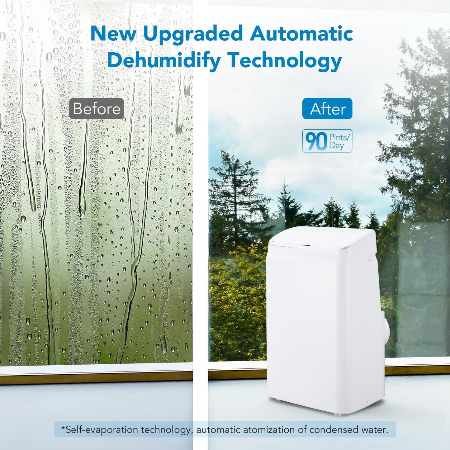 14000 BTU Portable Air Conditioners with Remote Control, 3-in-1 Free Standing Cooling AC Unit with Fan & Dehumidifier, Cools Room up to 750 sq.ft, Smart/Sleep Mode, 3 Speed, Auto Swing, 24H Timer