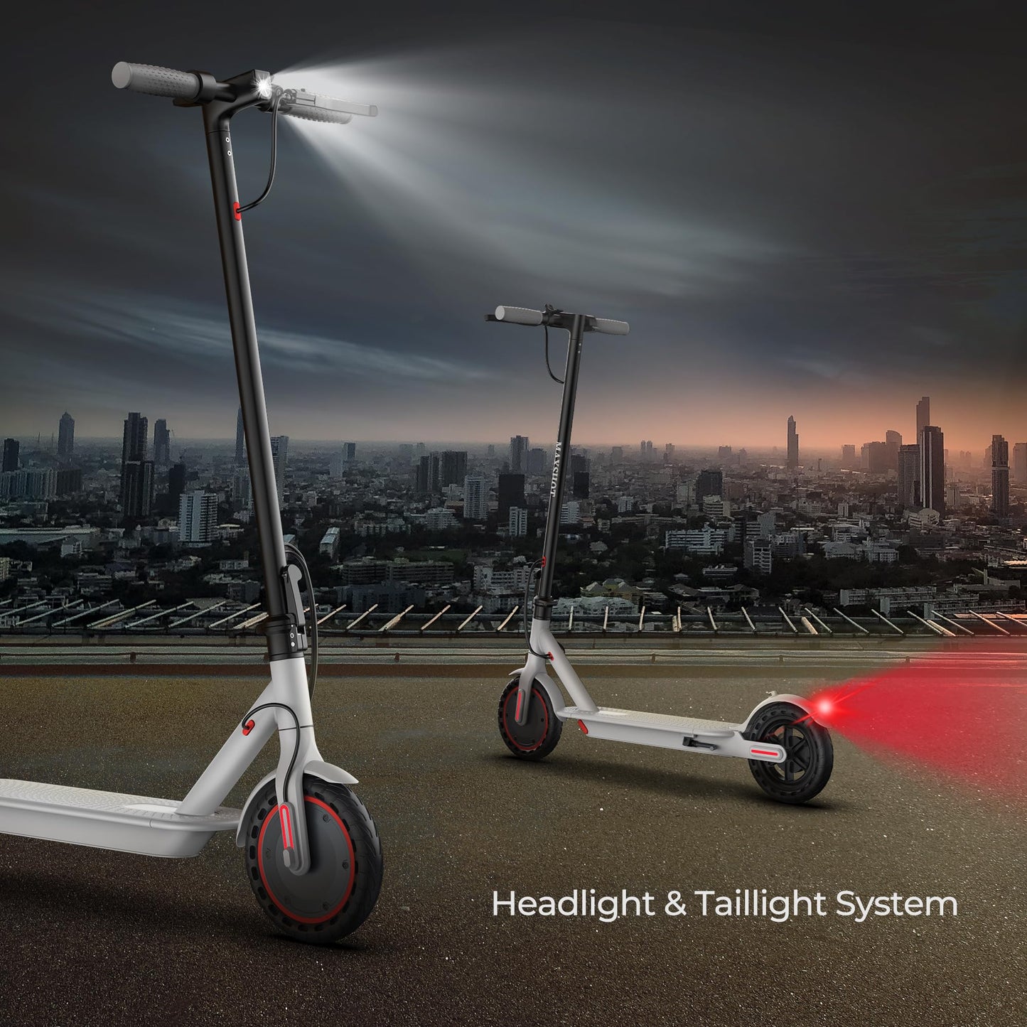 MAXSHOT Electric Scooter for Adults, 8.5/10/14" Tires, 19/22Mph, 350W/500W Motor, 21-28 Miles Range, Folding E-Scooter with Dual Suspension,APP Contro