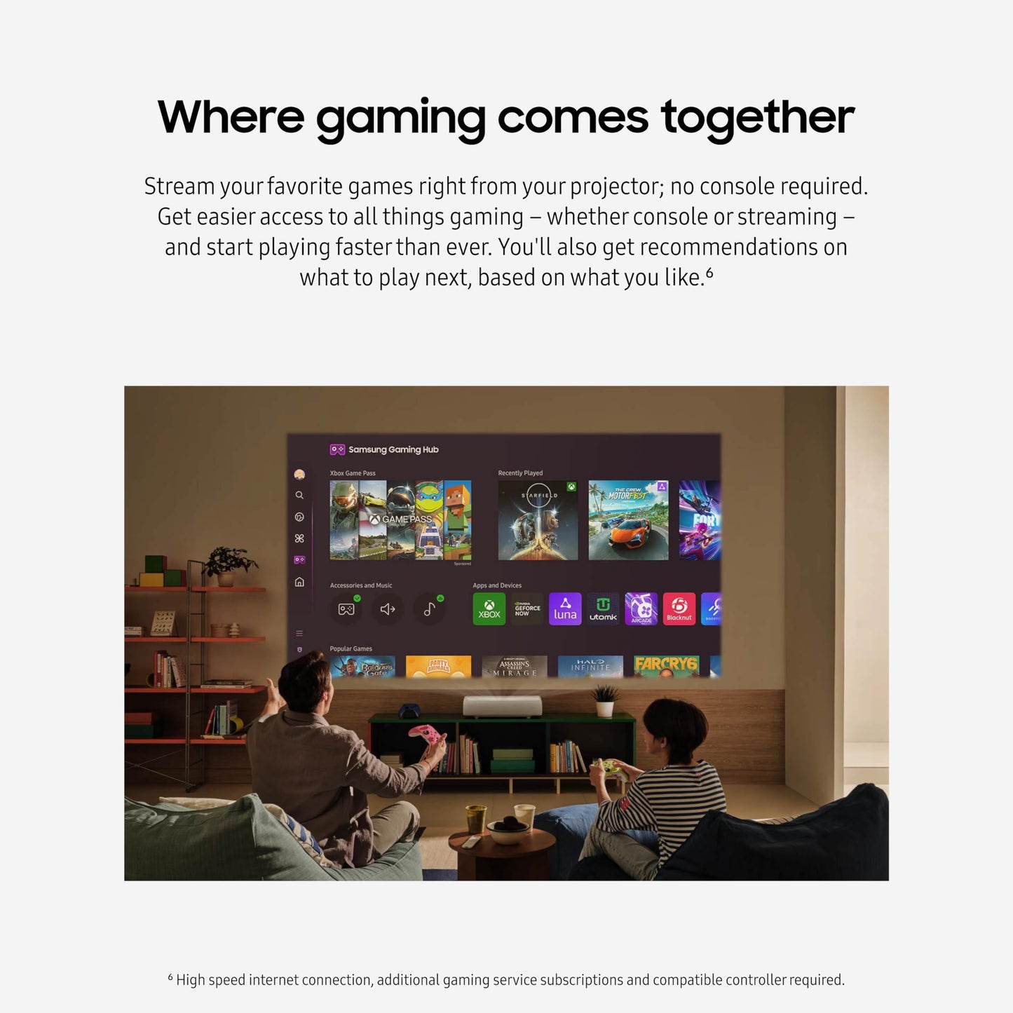 Samsung 130-Inch Class LPU9D Series The Premiere Ultra Short Throw 4K AI Smart TV Triple Laser Projector for Home Theater w/ Gaming Hub, Vision Boost, Powerful Sound, Alexa Built-In, SP-LPU9DSA, 2024