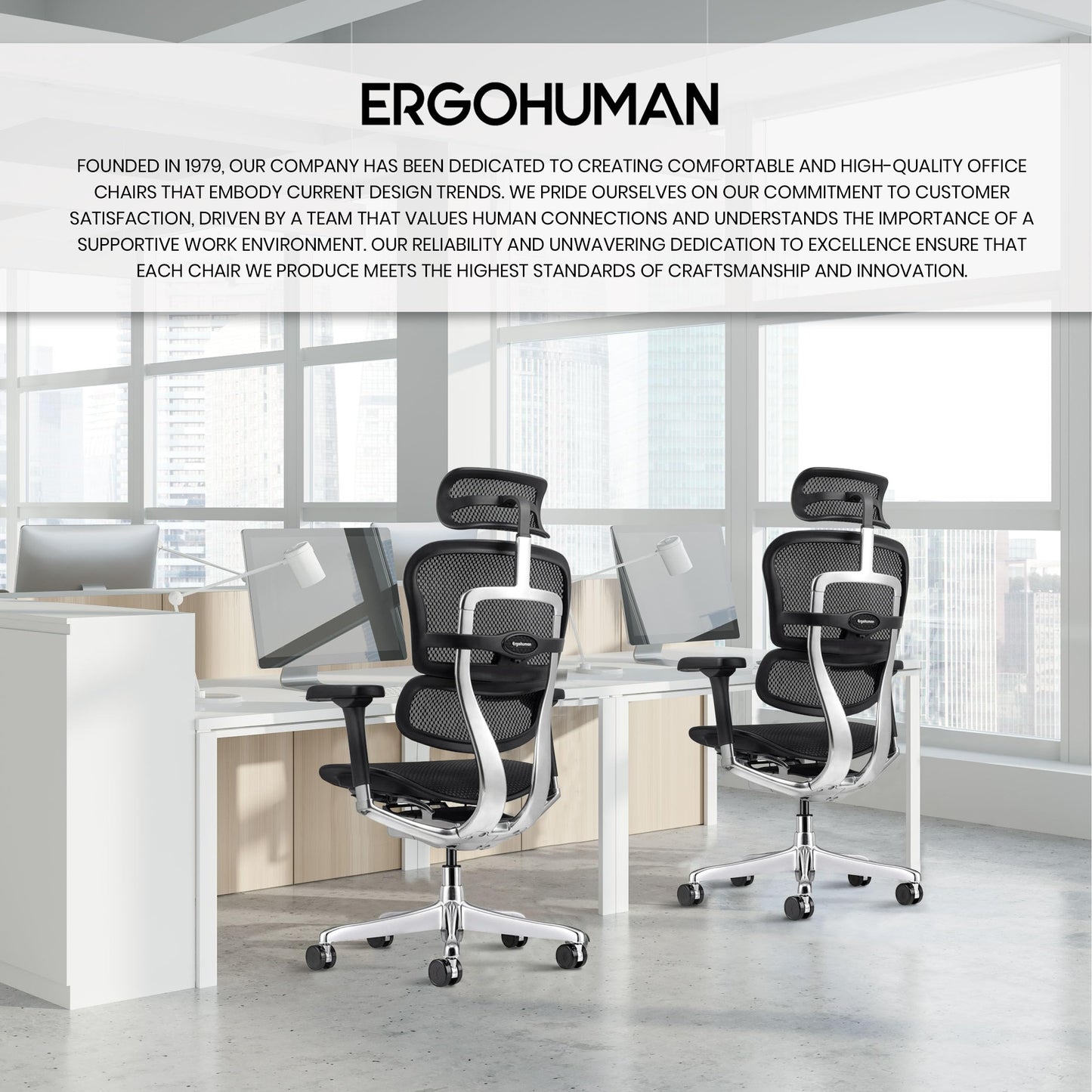 Ergohuman Eurotech ME7ERG GEN2 High Back Mesh Office Chair with Tilt Tension Control, Tilt Lock, Back Angle, Back Height, Synchro Tilt, Seat Height, Seat Depth, and Arm Height Adjustments, Black