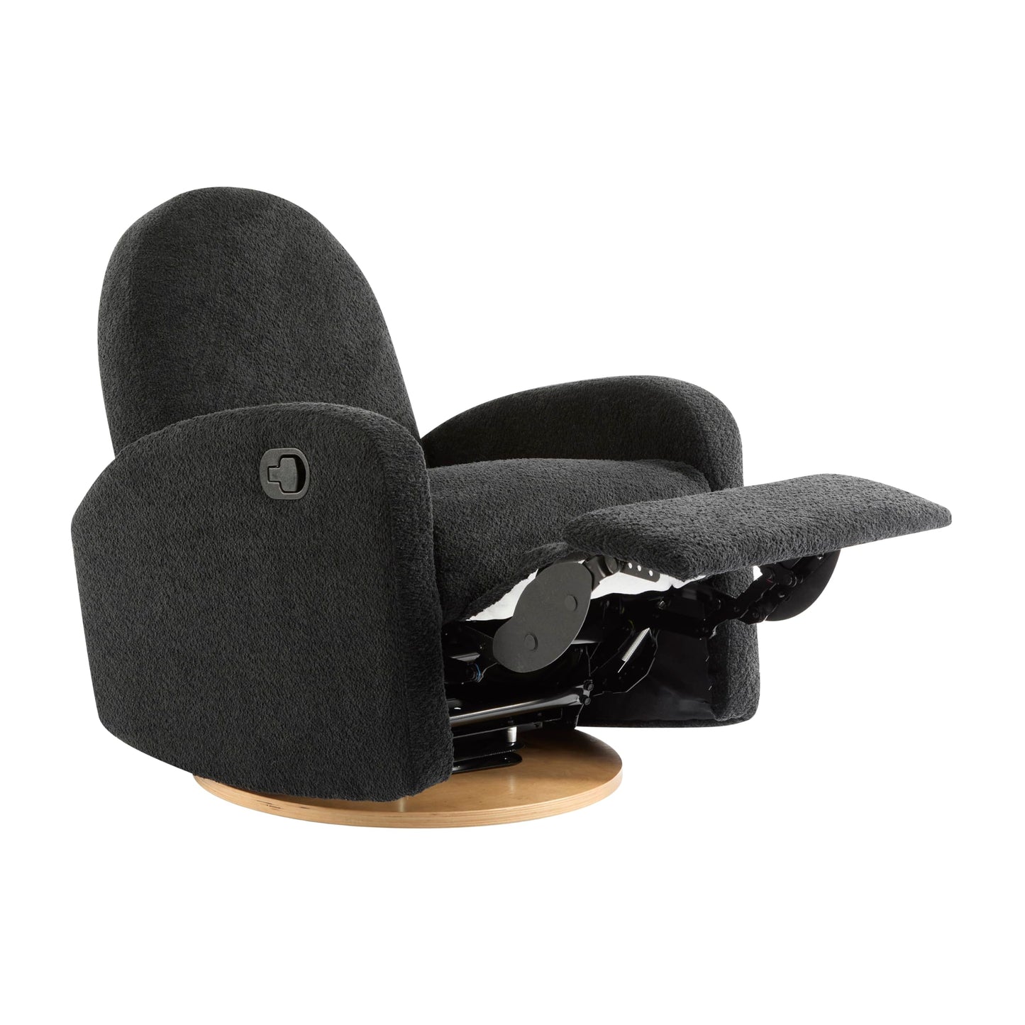 Merax Boucle 360 Swivel & Glider Recliner Chair, Soft Bedroom Sofa Chair with with Thicker Seat Cushion, Modern Home Theater Seating for Living Room Black