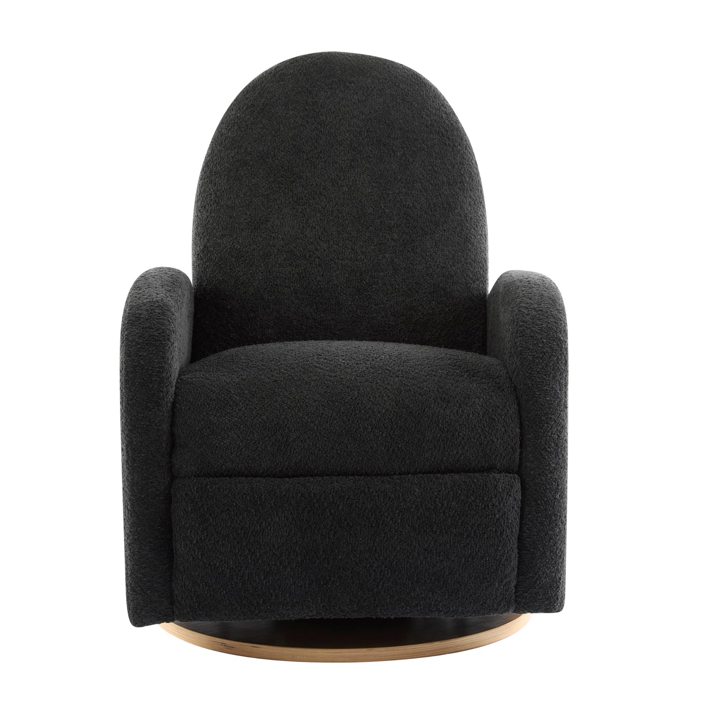Merax Boucle 360 Swivel & Glider Recliner Chair, Soft Bedroom Sofa Chair with with Thicker Seat Cushion, Modern Home Theater Seating for Living Room Black