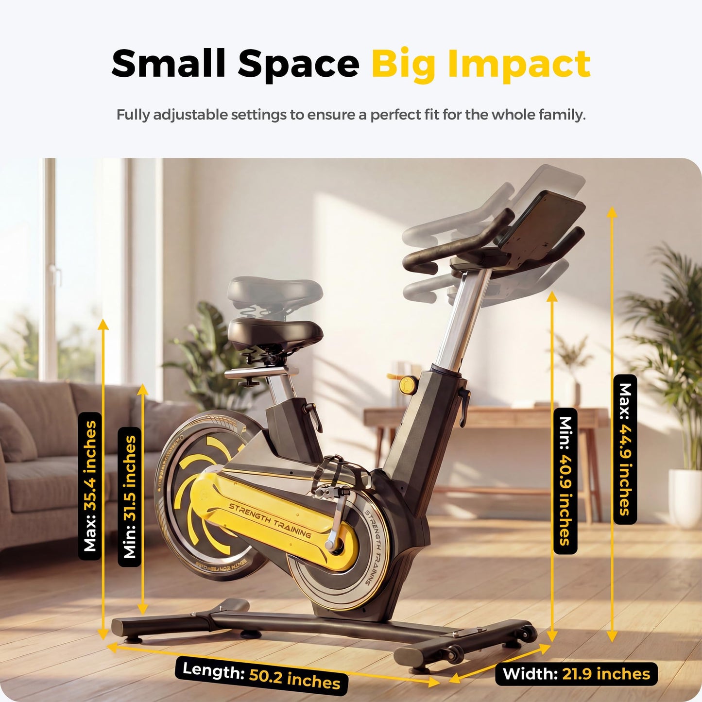 ZAZARI Compact Magnetic Exercise Bike, Black