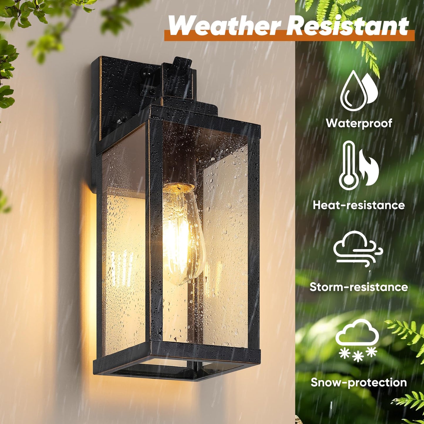 BesLowe Motion Sensor Outdoor Wall Lights, Dusk to Dawn, 14in, Bronze, 2-Pack, Model A927S, Metal Sconces for Porch and Exterior Use