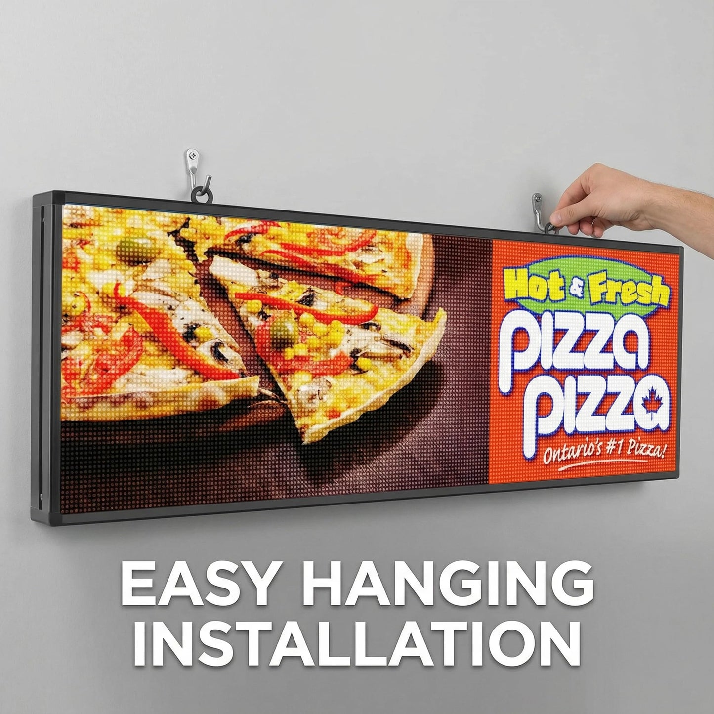 LED Advertising Sign,P5 39x14 Inches Full Color Programmable Digital Board, High Brightness Scrolling Message Display with WiFi & USB Control for Business Promotion